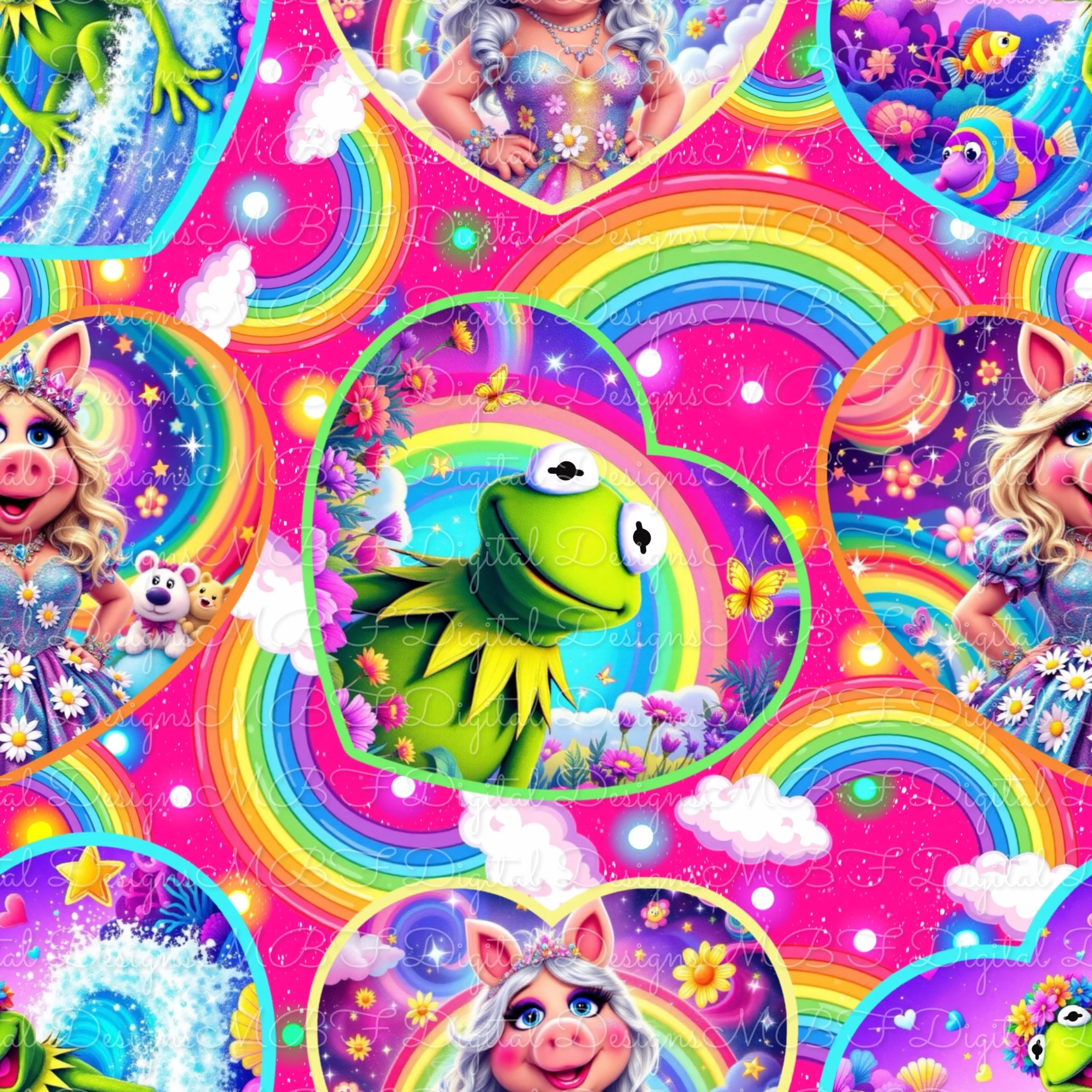 LF Kermie and Piggie (hot pink color way)
