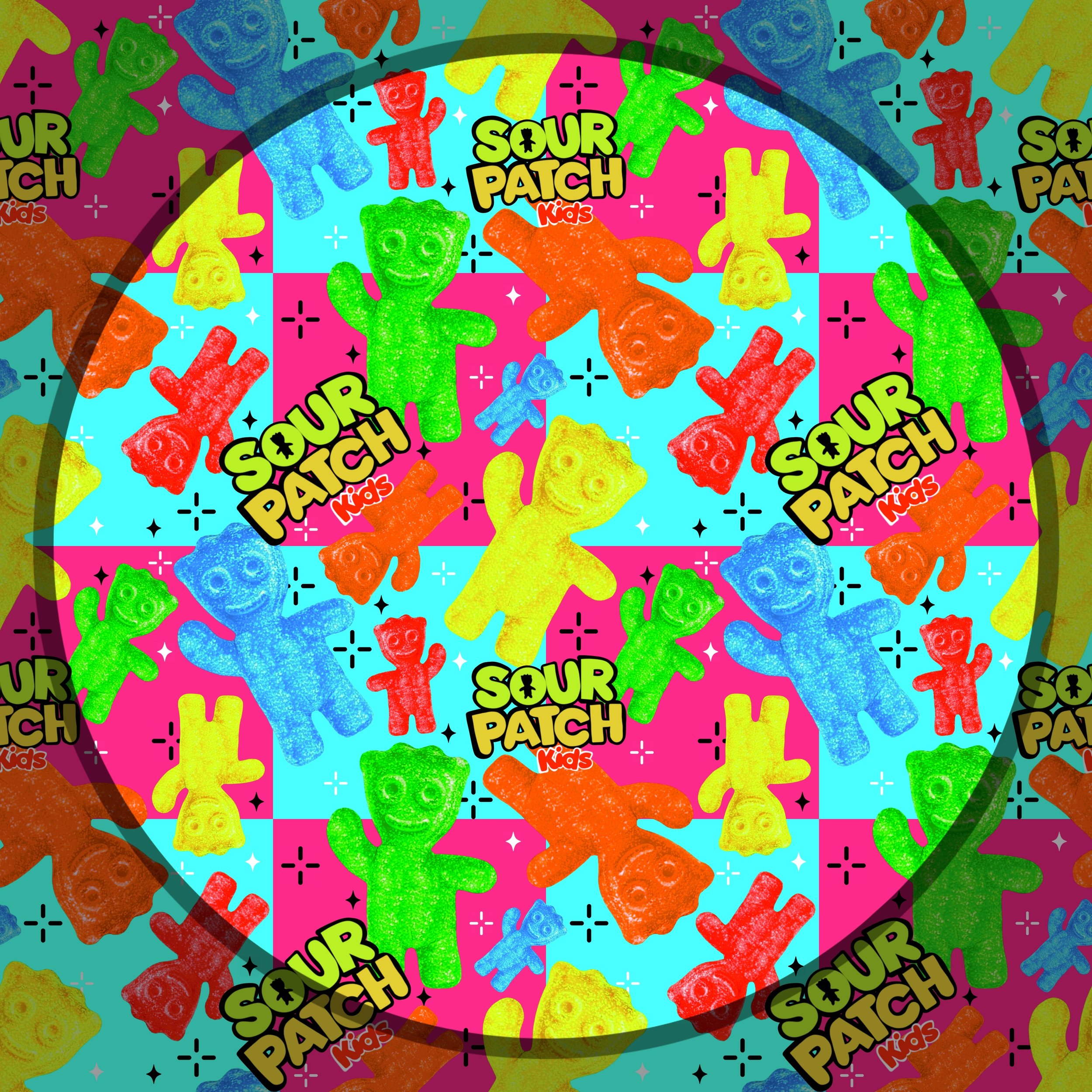 Sour Patch Neons (hot pink and blue checked color way)