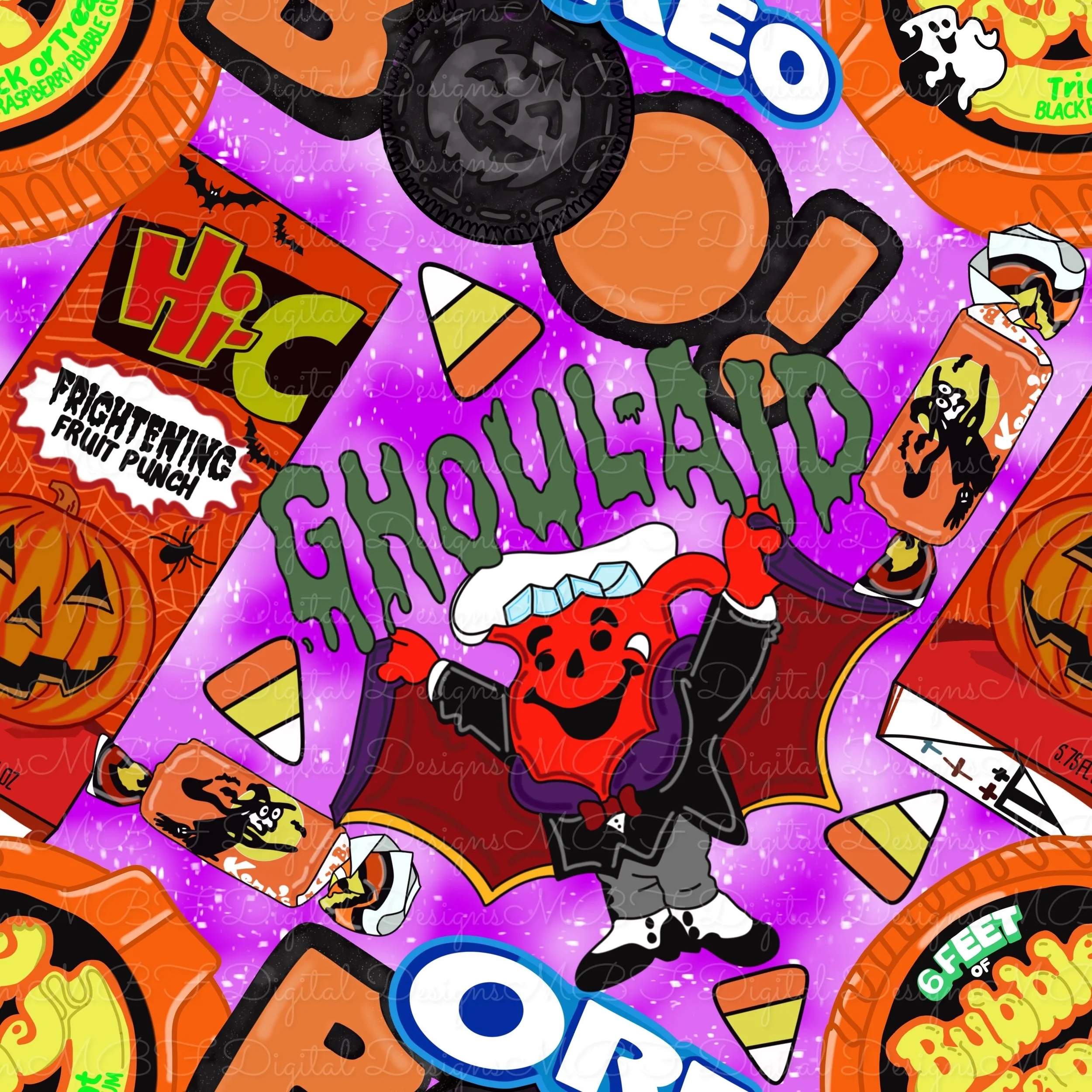 Retro Halloween Treats (electric grape color way)