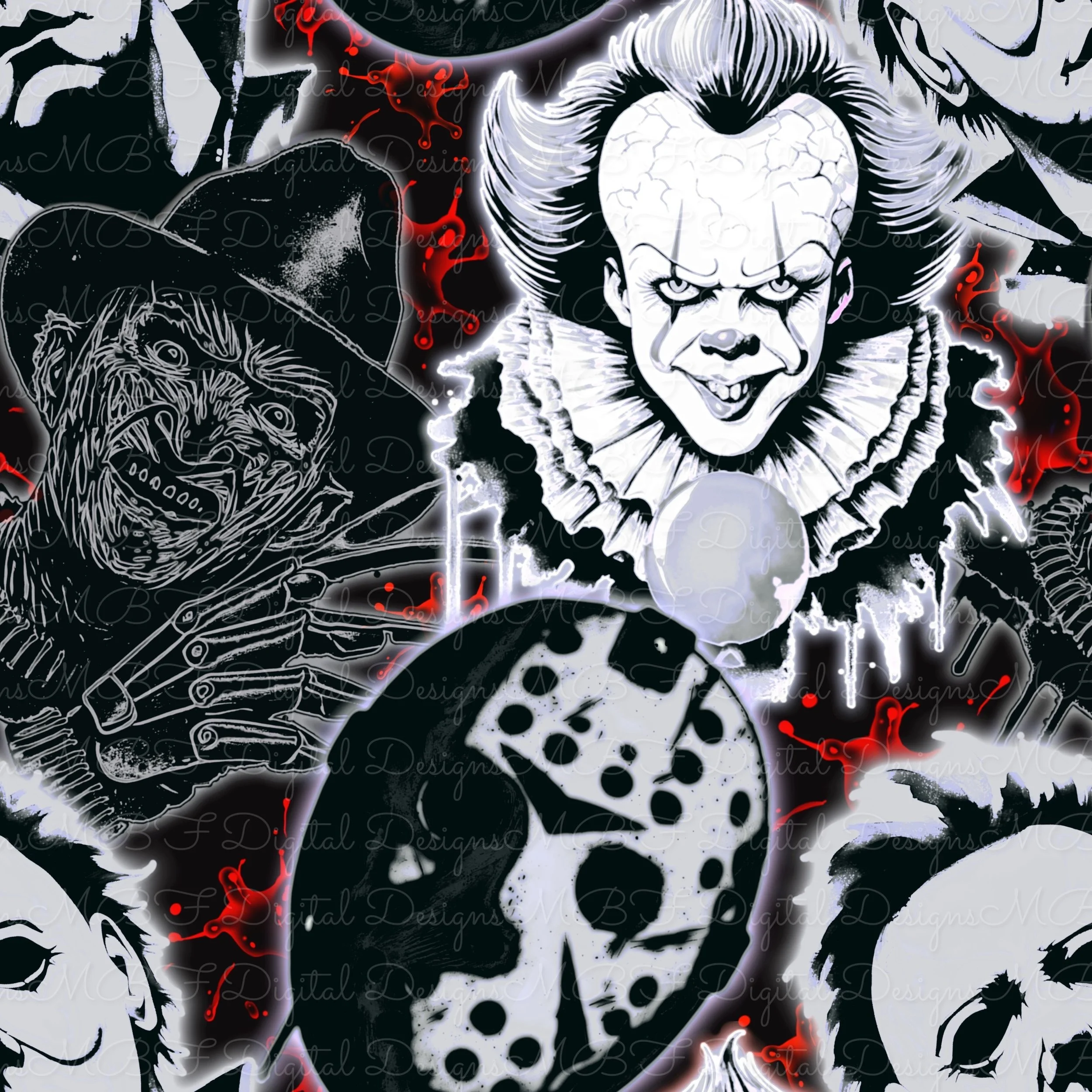 Horror Guys (red black white color way)