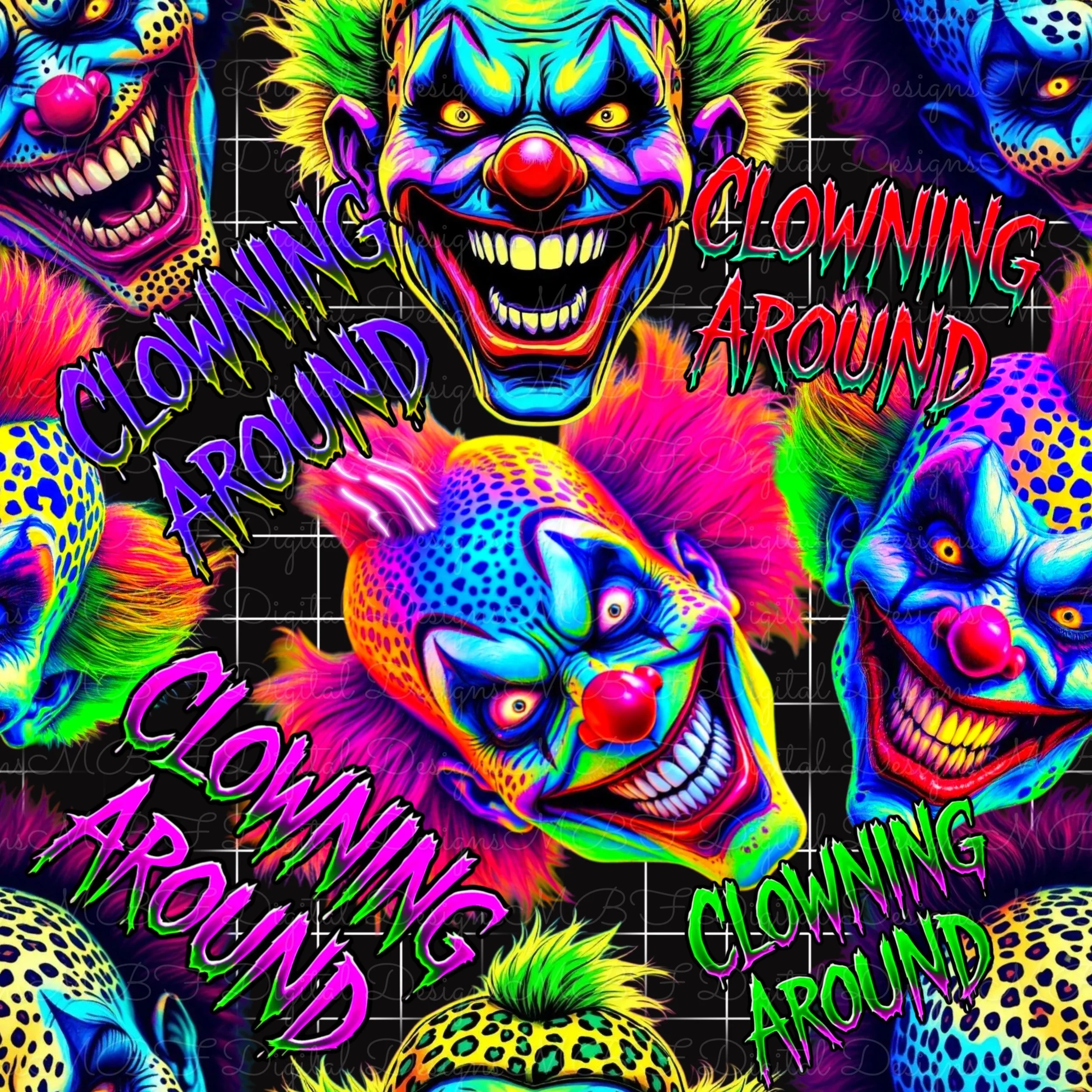 Clowning Around (midnight black color way)