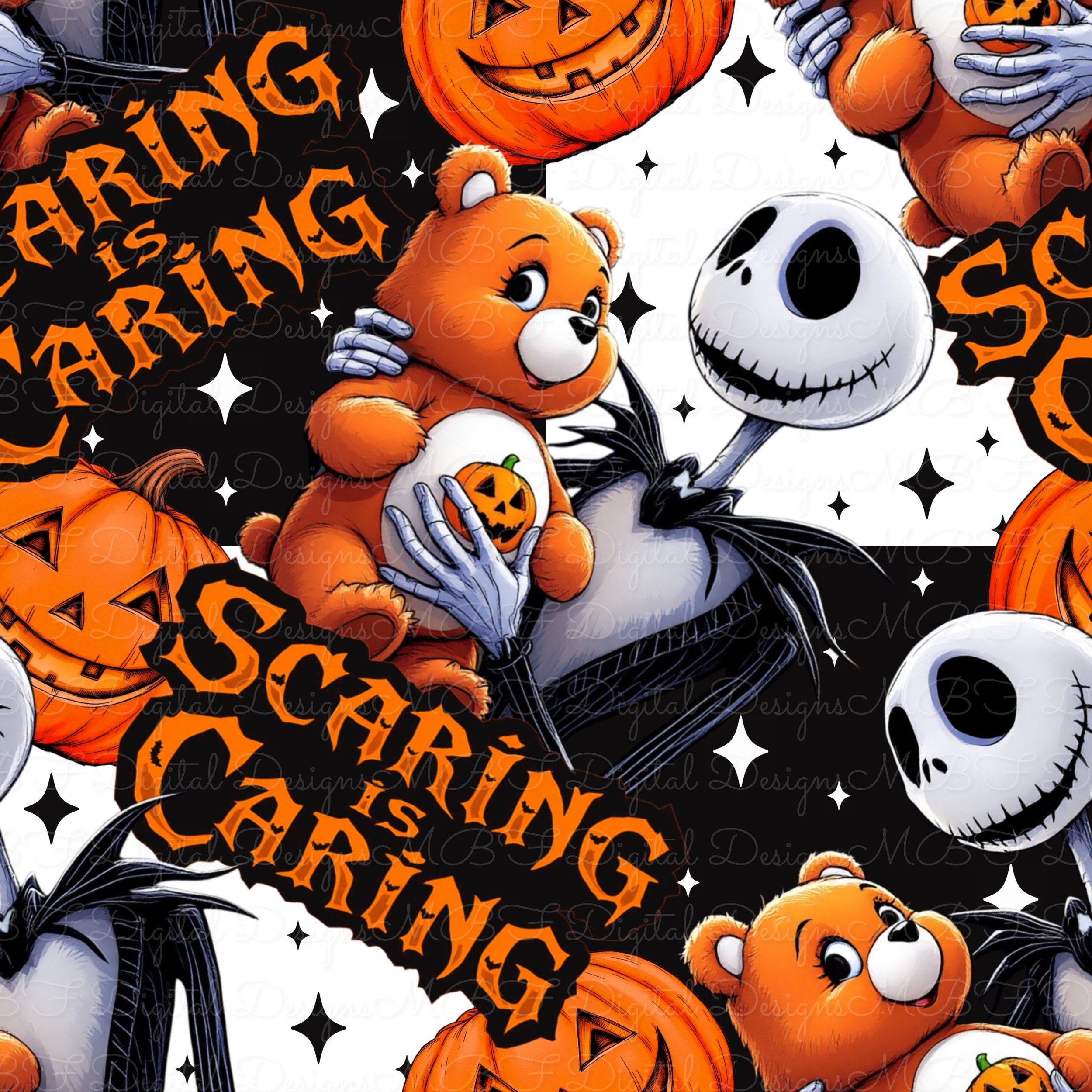 Scaring is Caring (black and white checked color way)