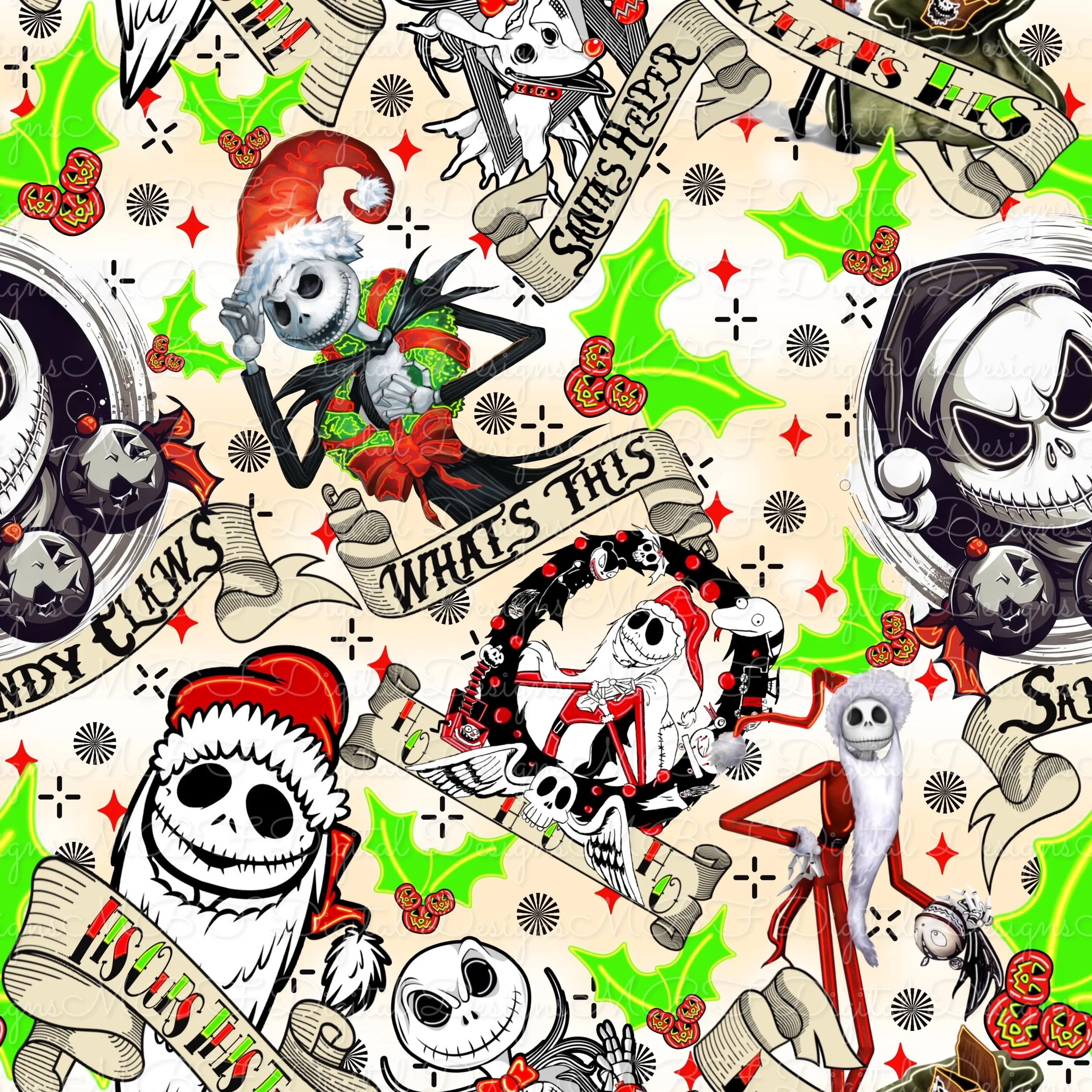 Sandy Clause Tattoo (cream/white color way)