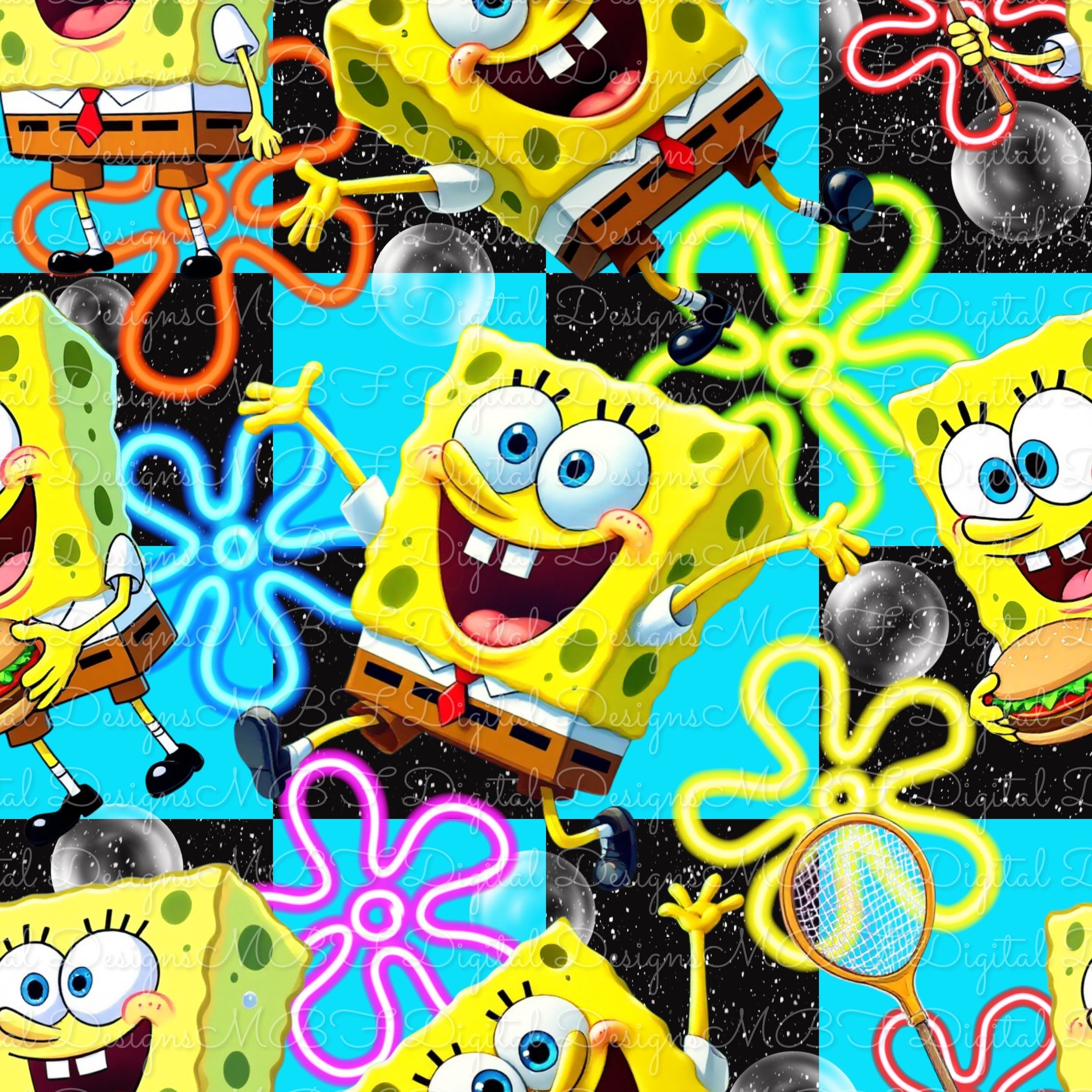 Sponge-Bob (ocean blue/black checked color way)