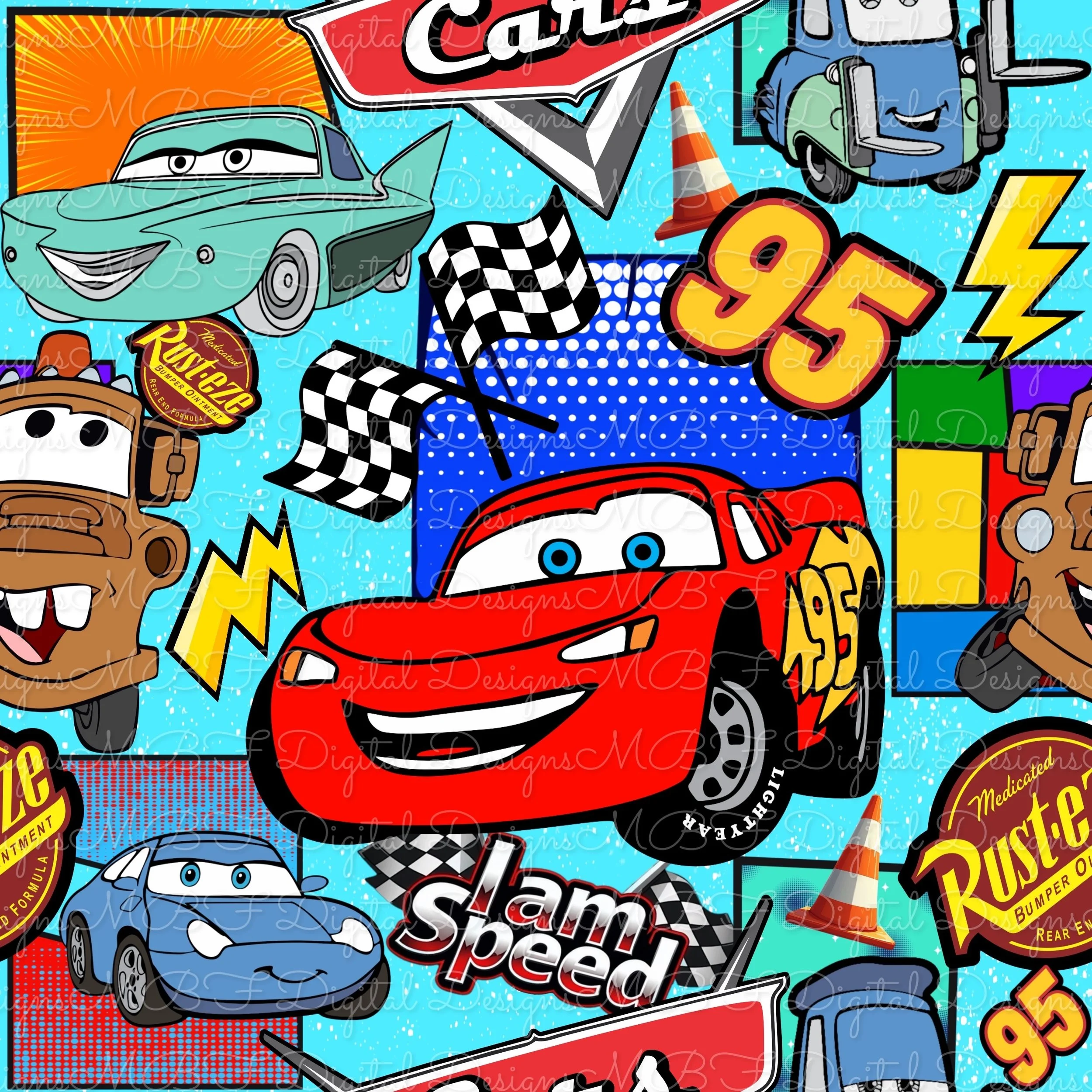 Cars Comic (sky blue color way)