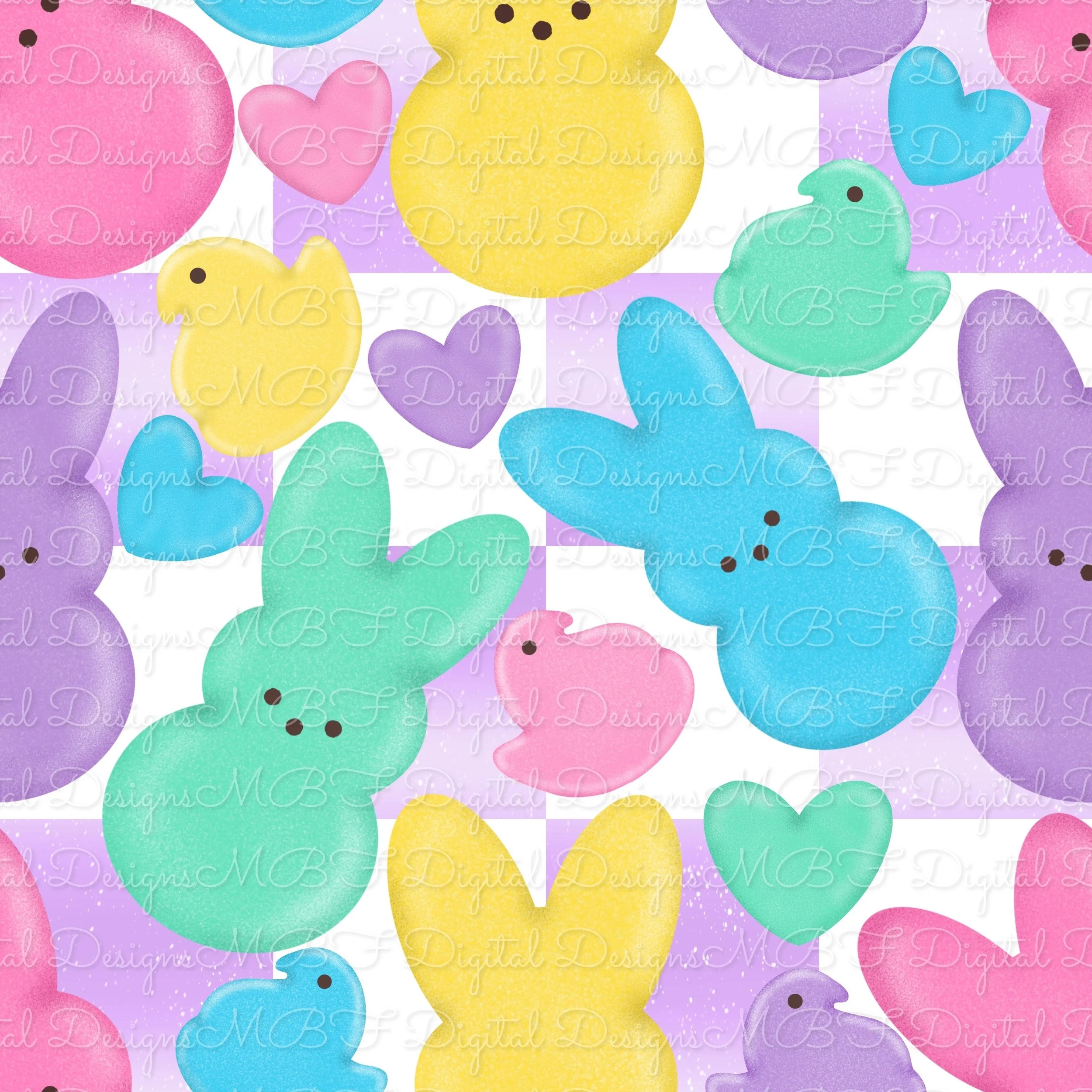 Perfectly Peeps (lavender watercolor checked color way)