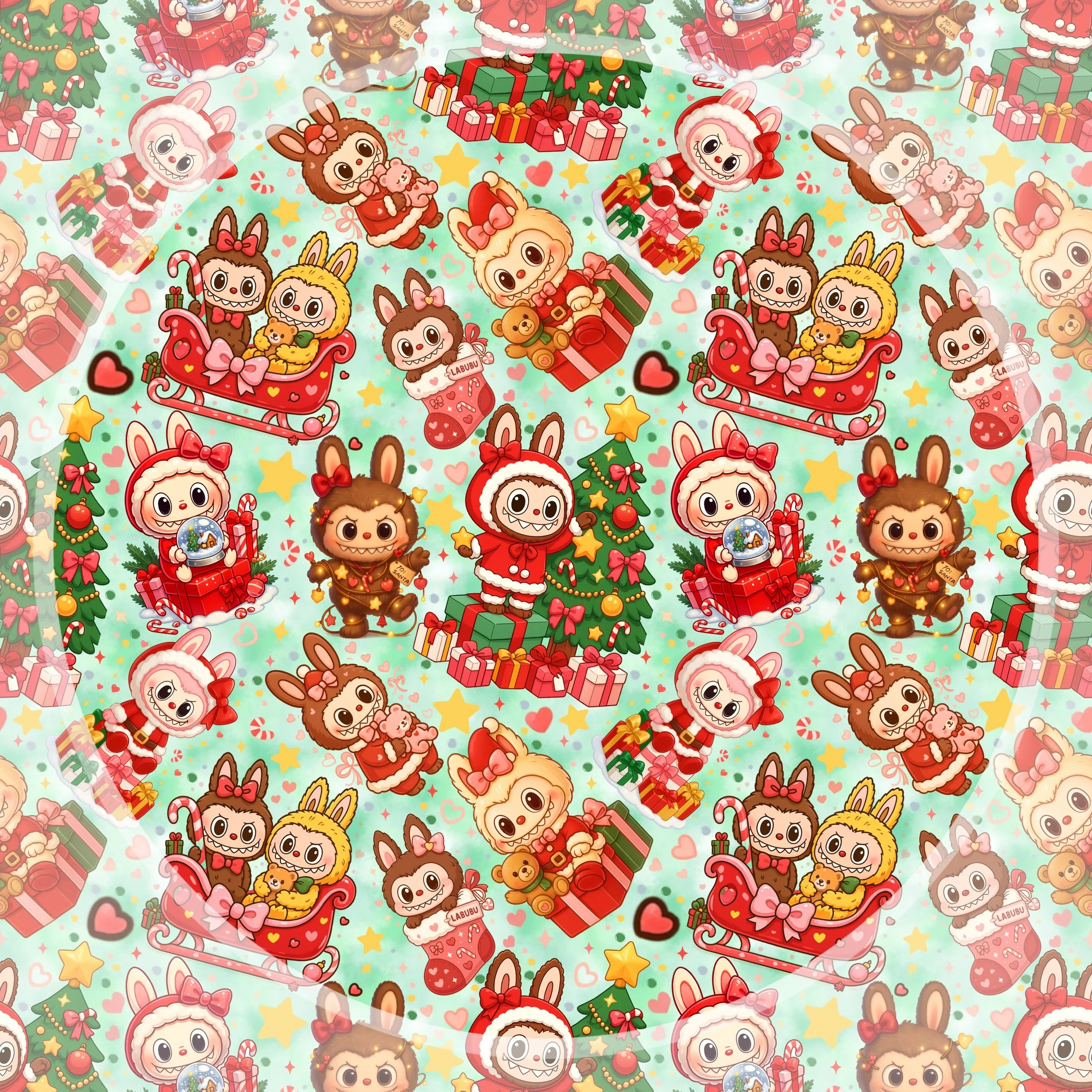 Merry Labubus (winter mint color way)