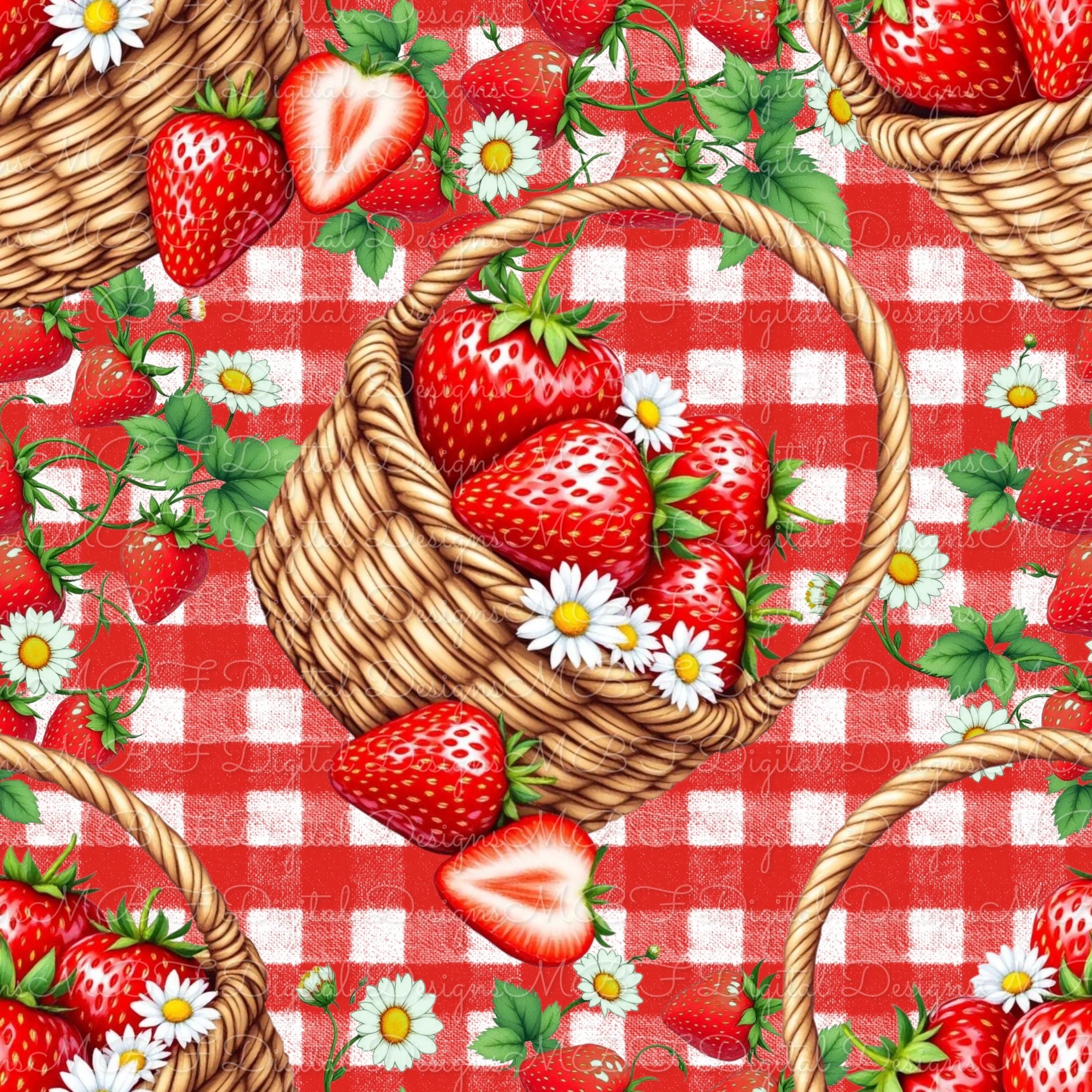 Strawberry Basket (red tablecloth plaid color way)
