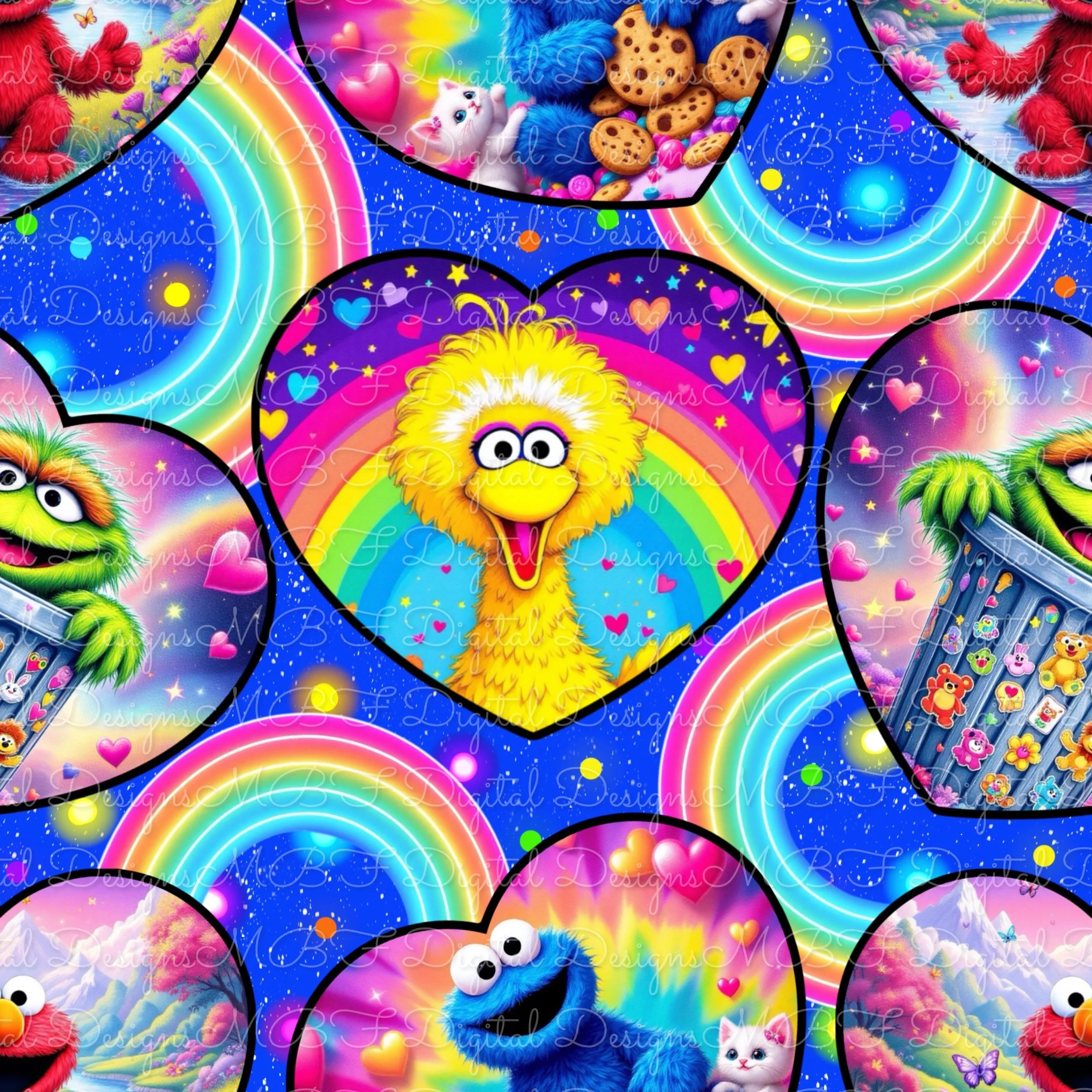 LF Sesame (no words/rainbow bold blue color way)