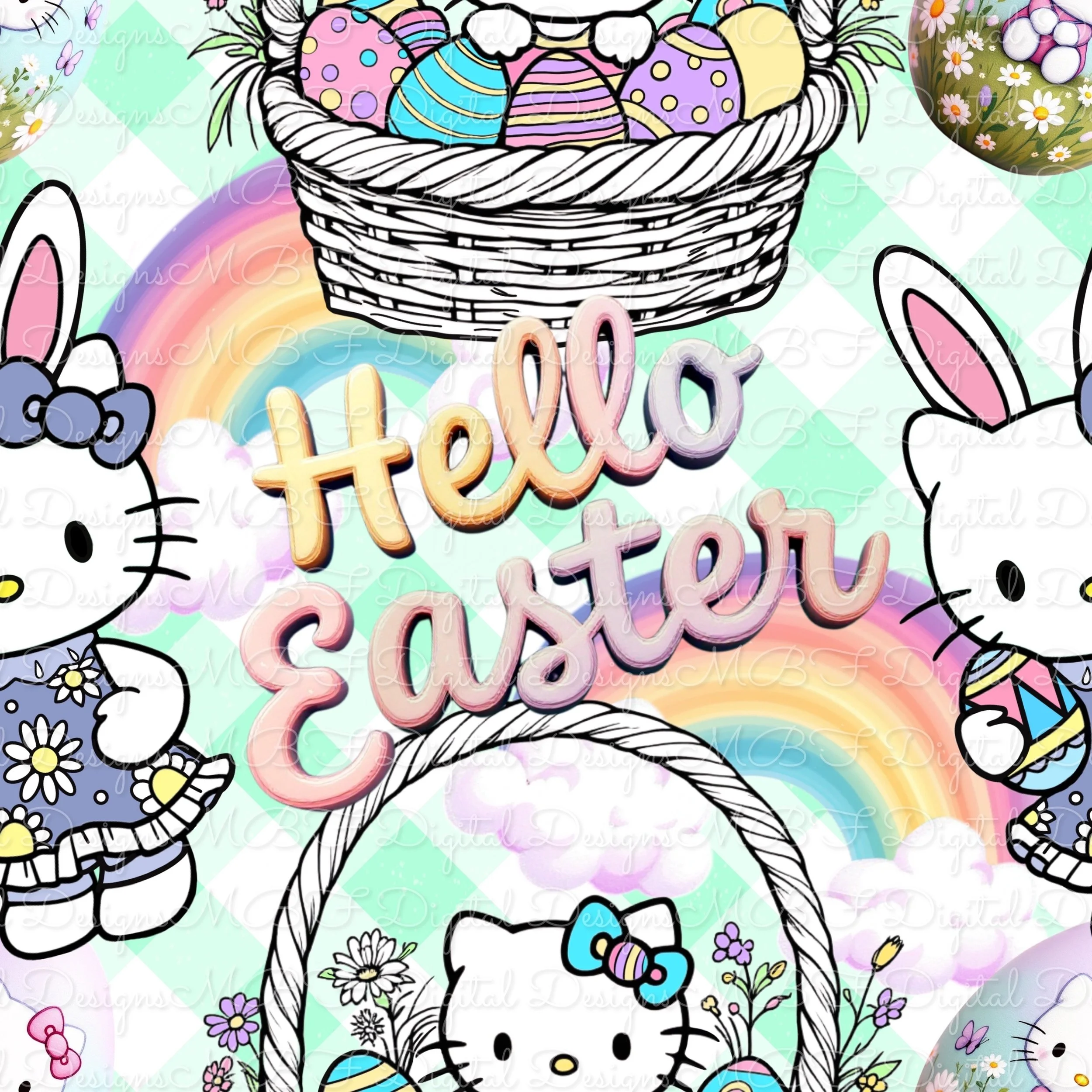 Hello Easter (spring green plaid color way)