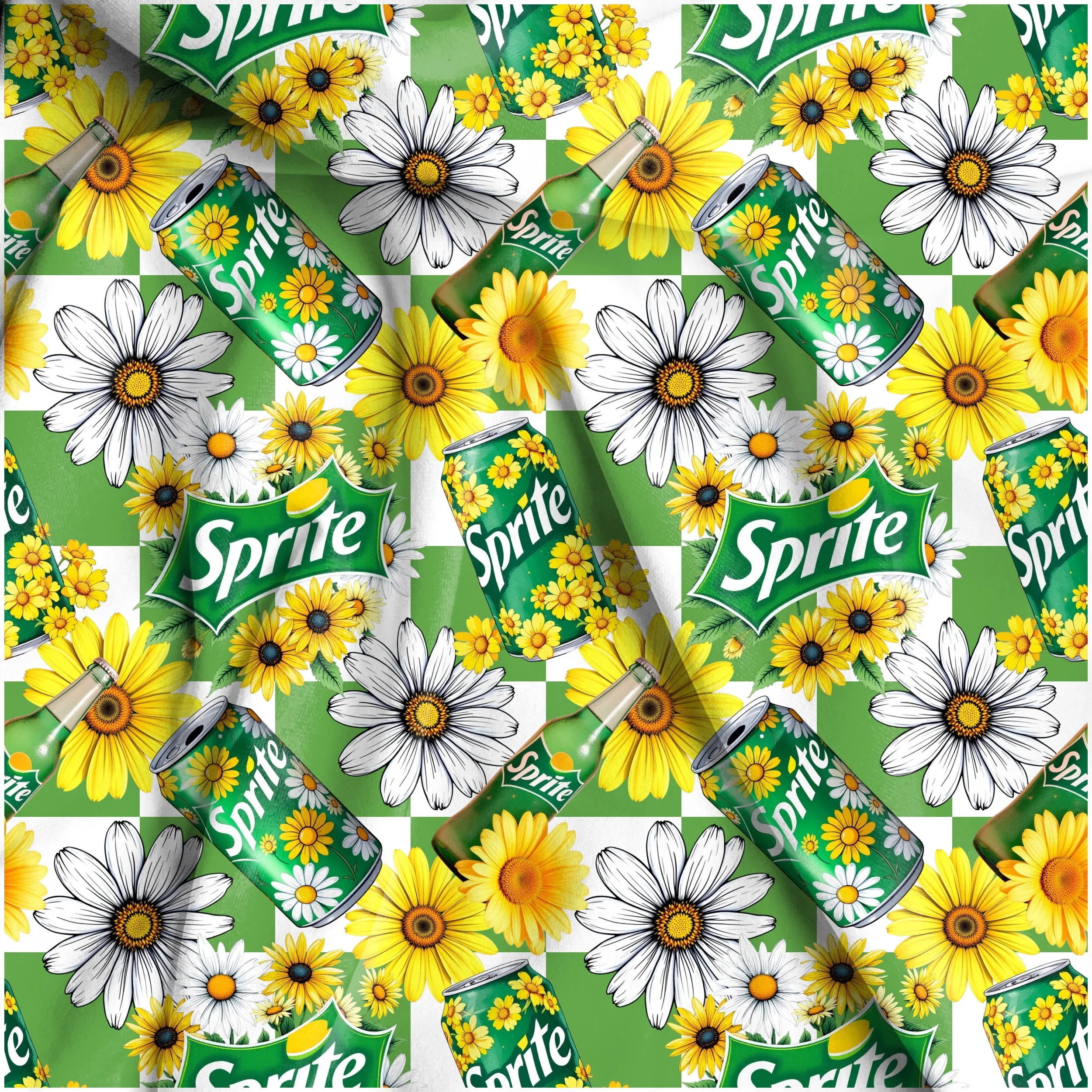 Lemon Lime n Daisies (green checked led color way)