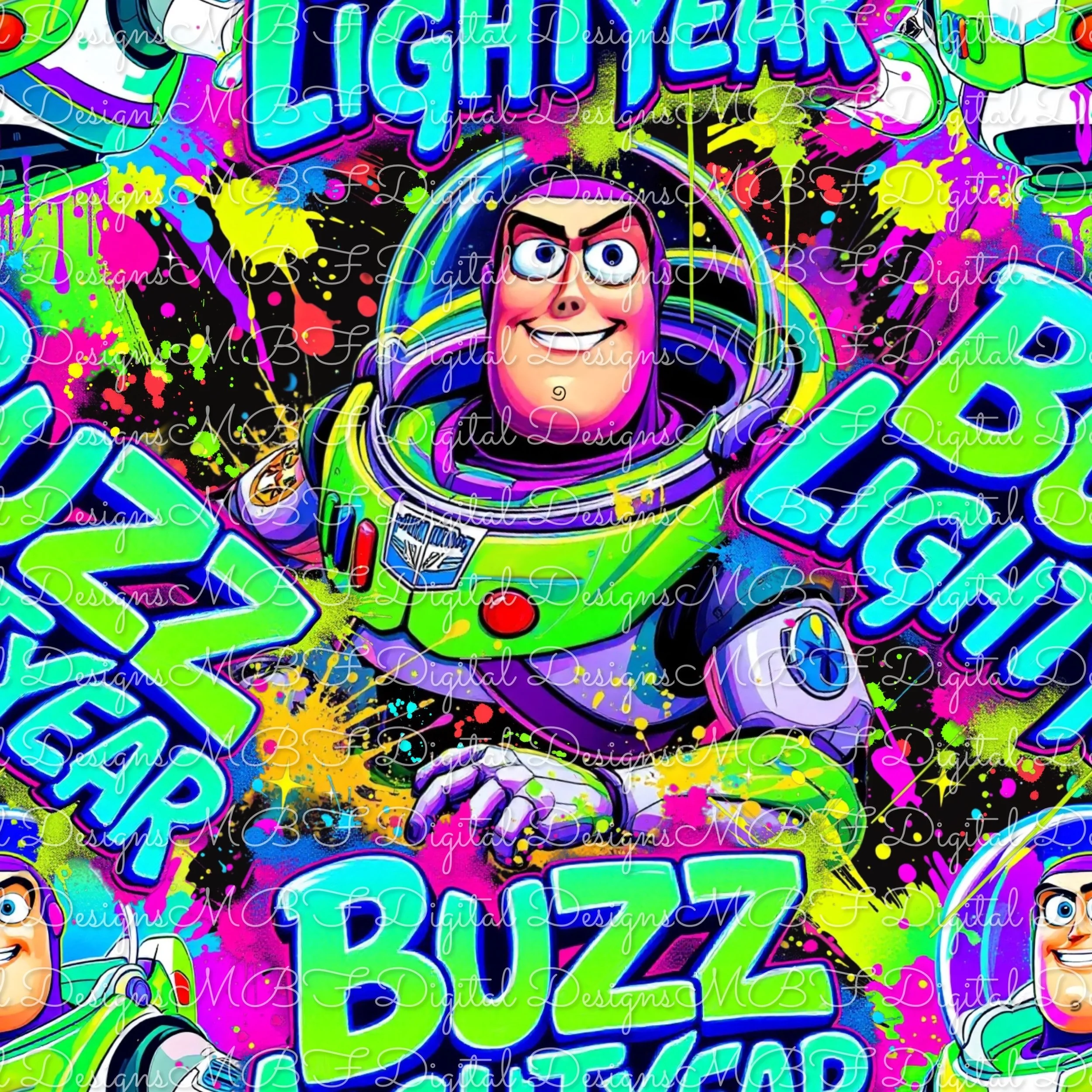 Neon Splatter Buzz (black color way)