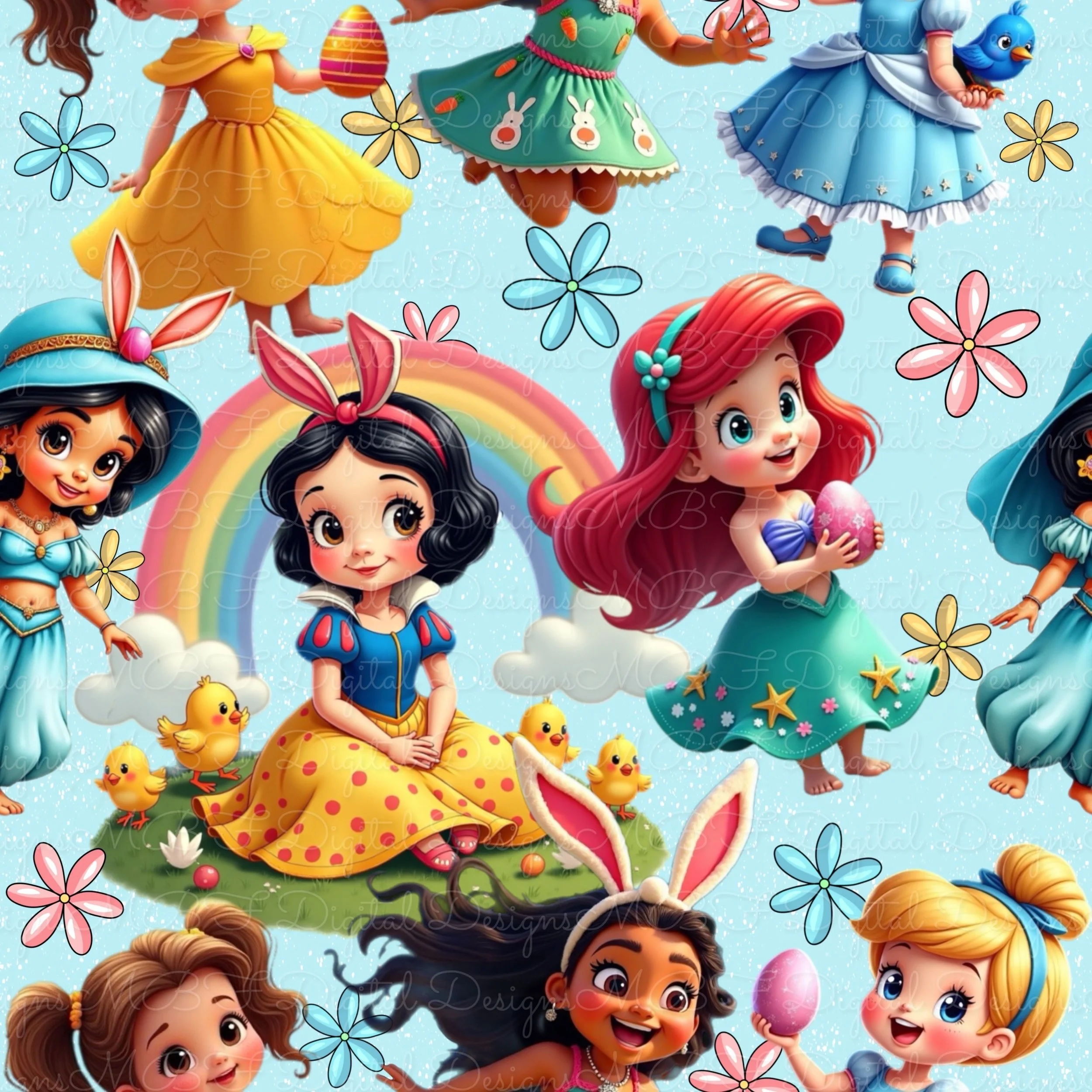 Tiny Easter Princesses (light blue color way)