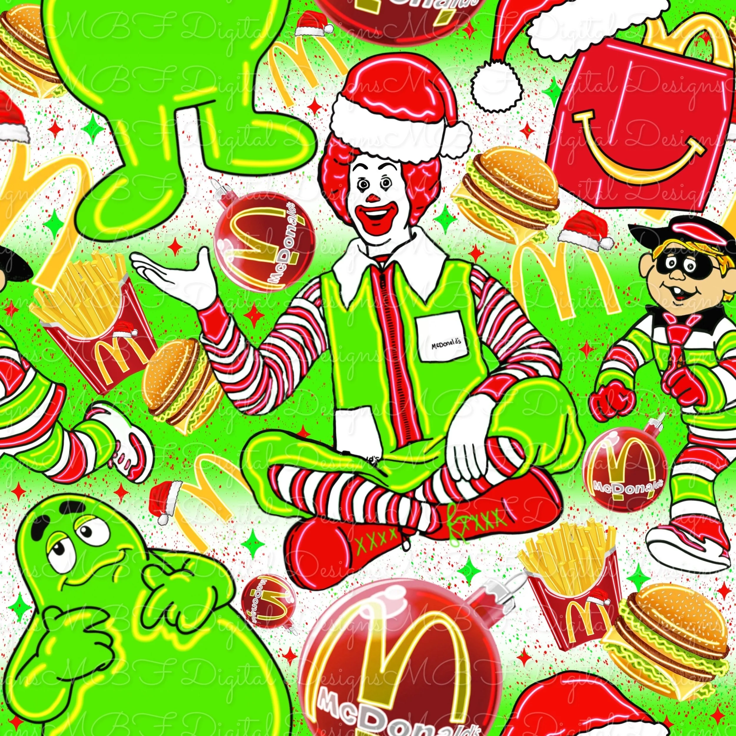 Merry McChristmas (neon lime color way)