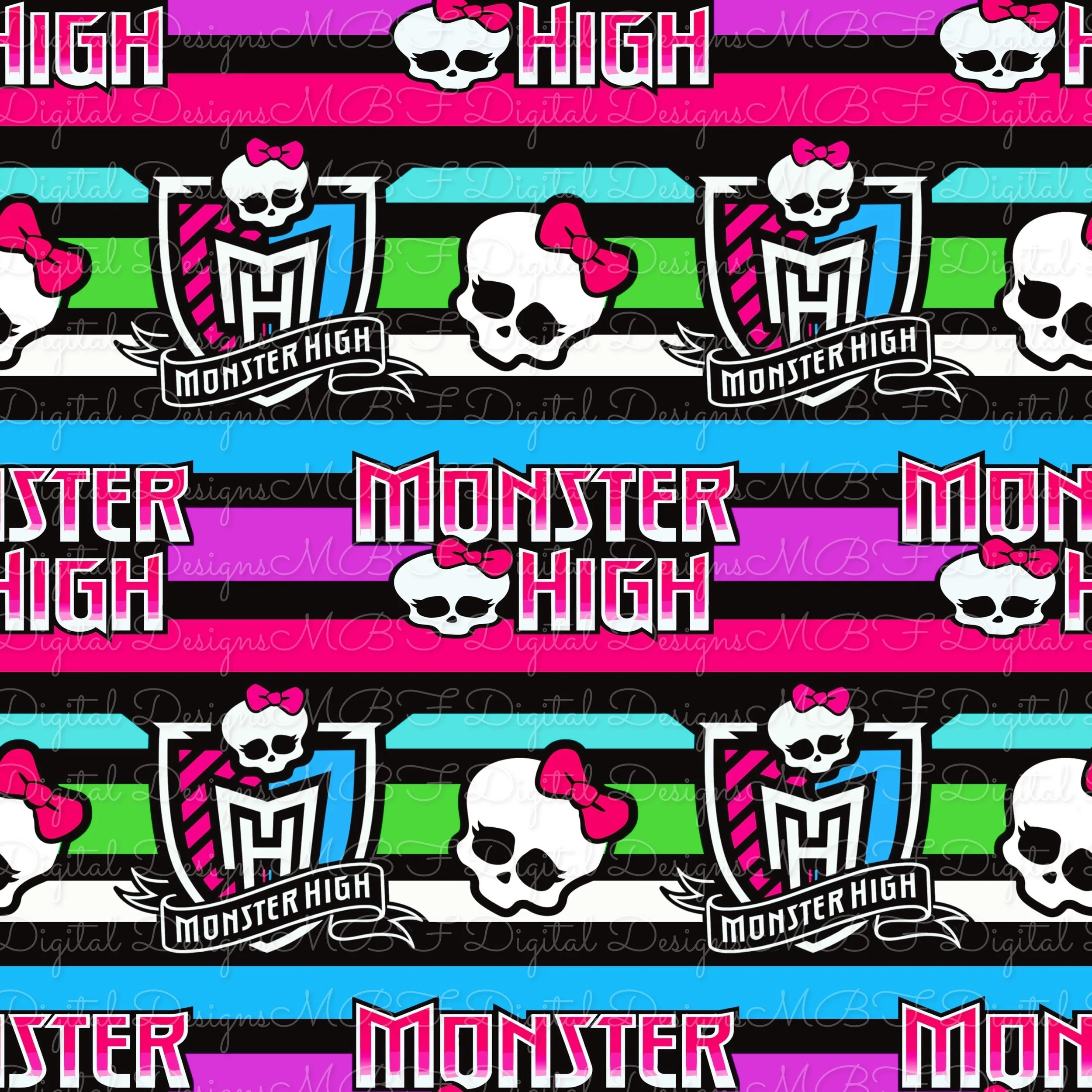 Monster High Logos (striped color way)