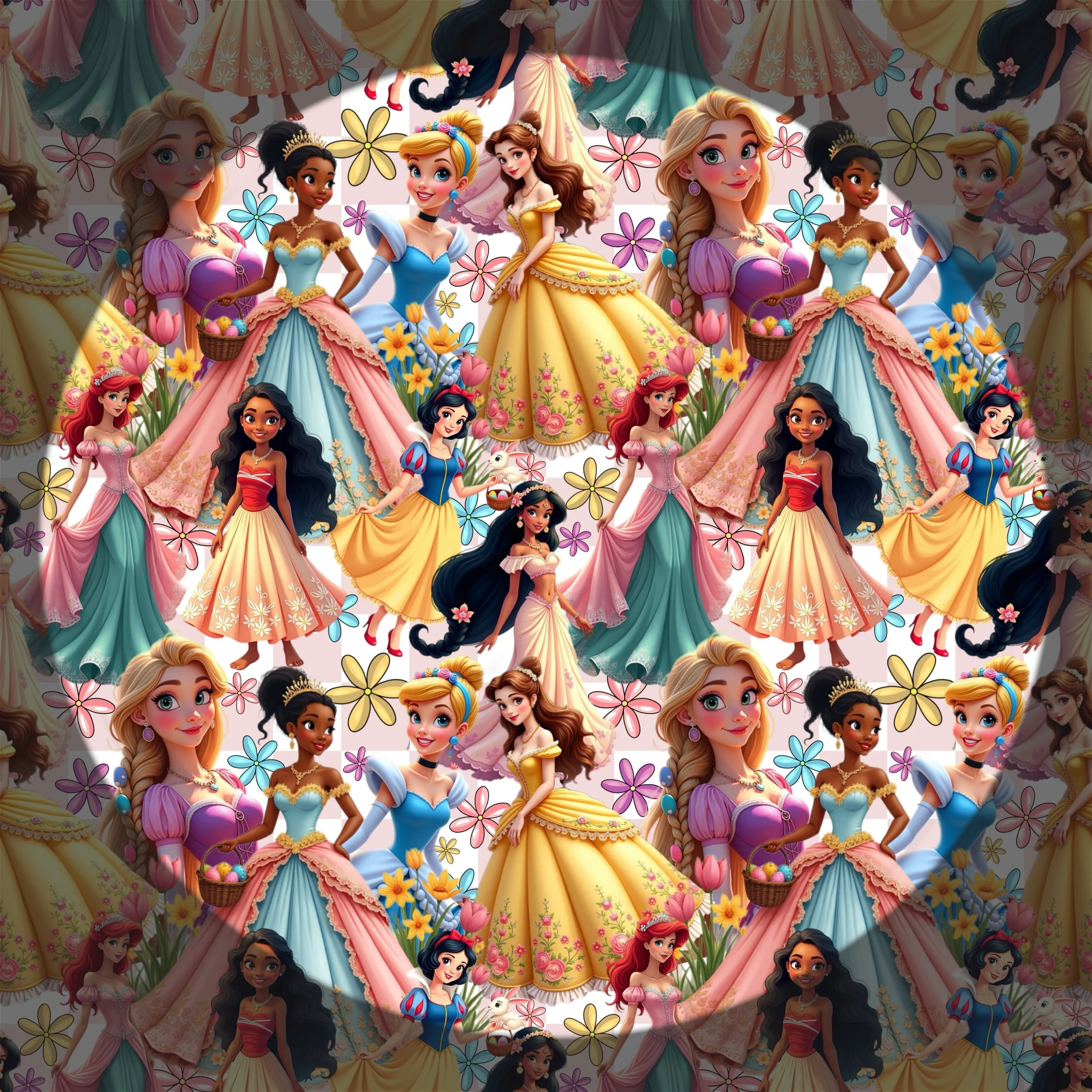 Easter Princesses (pale pink and white checked color way)
