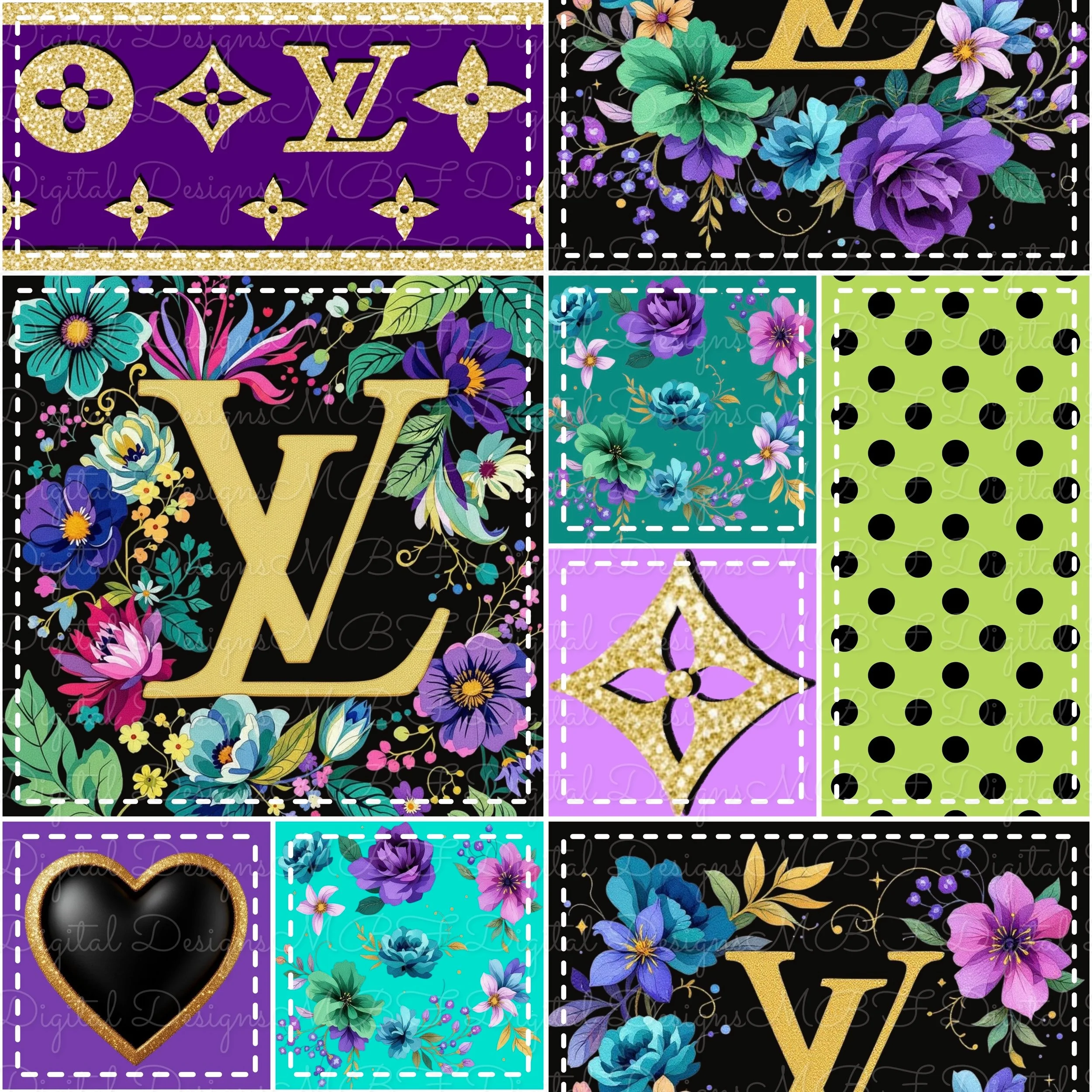 LV Floral Patchwork (green dot color way)