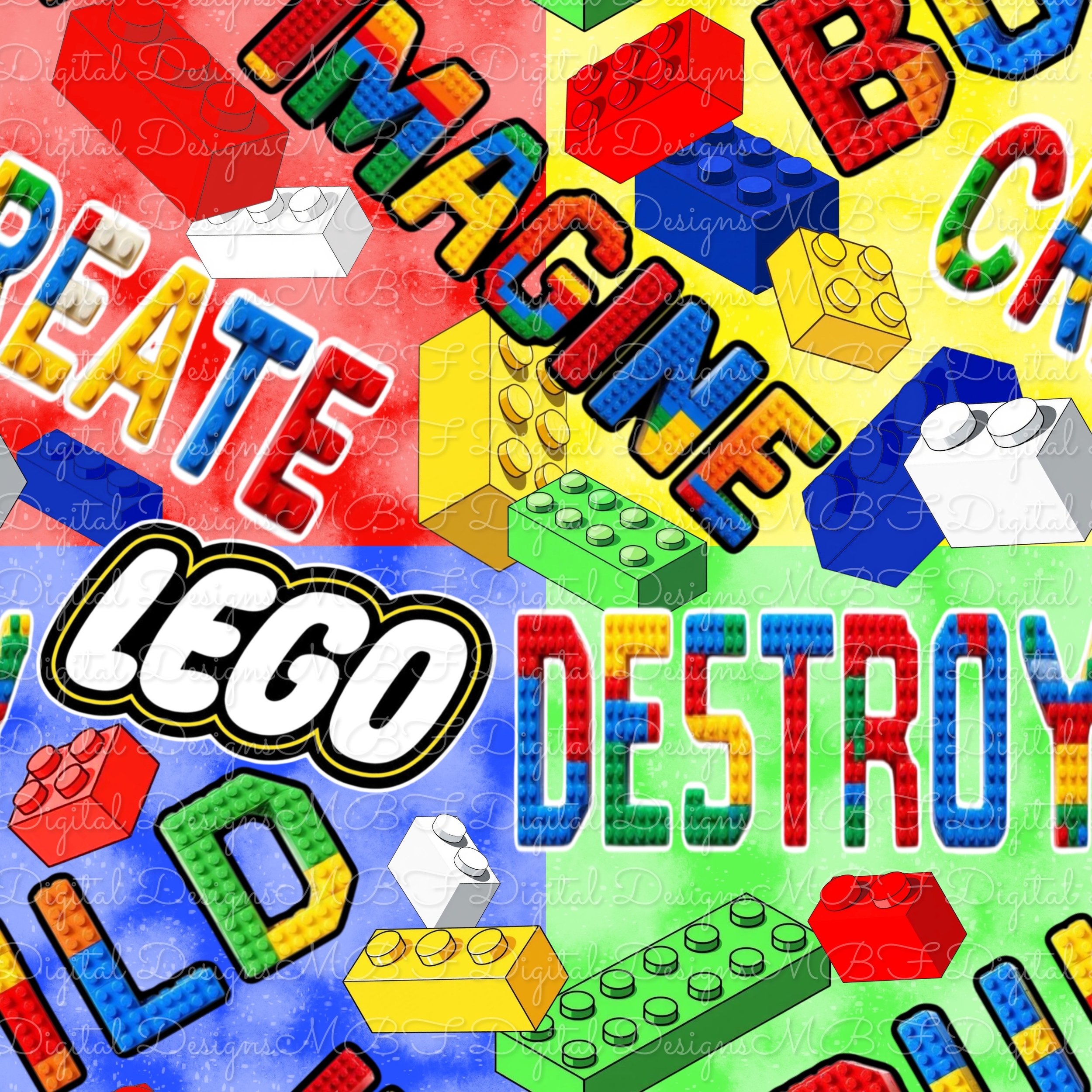 Play Create Destroy (rainbow blocks color way)