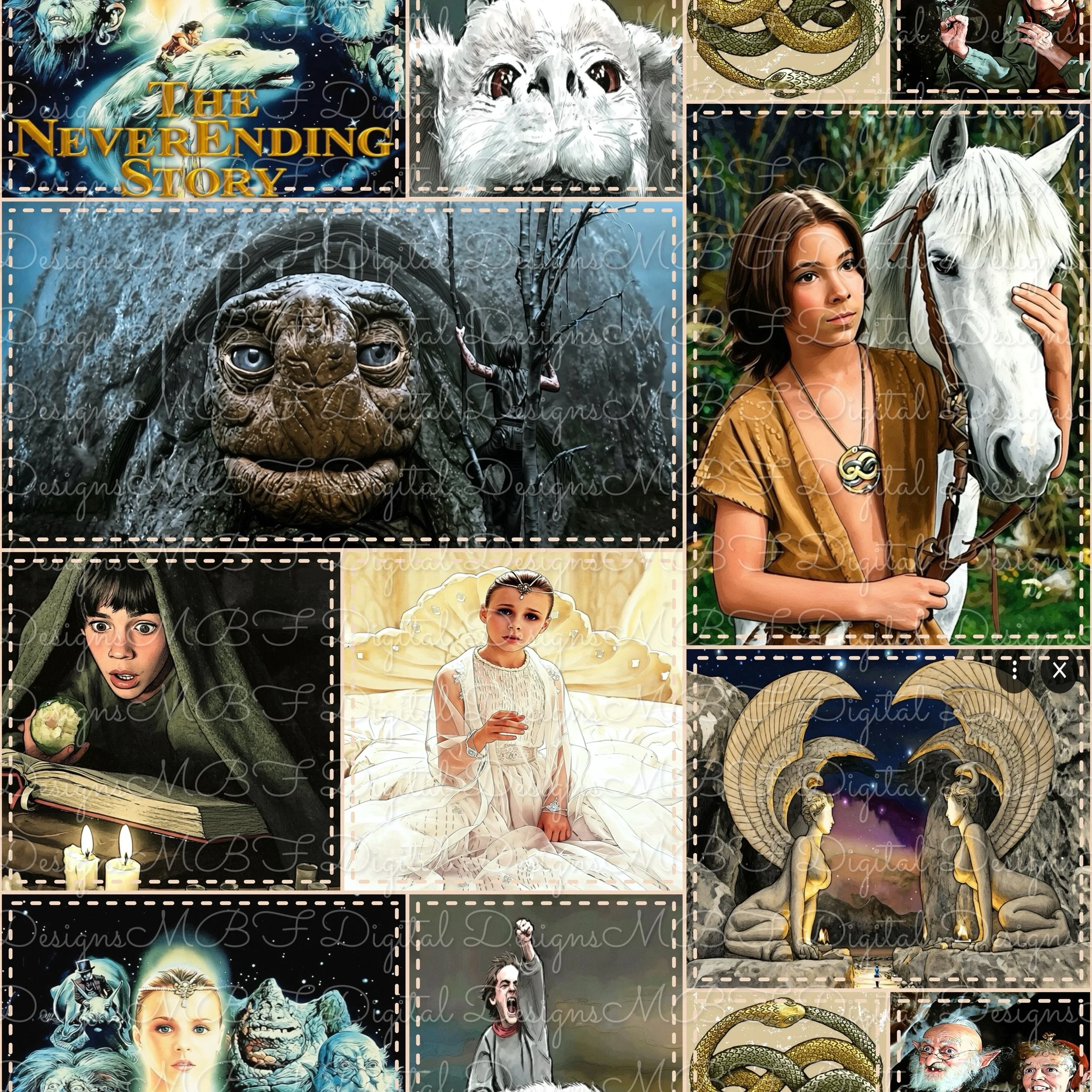 The Neverending Story Patchwork (khaki stitches color way)