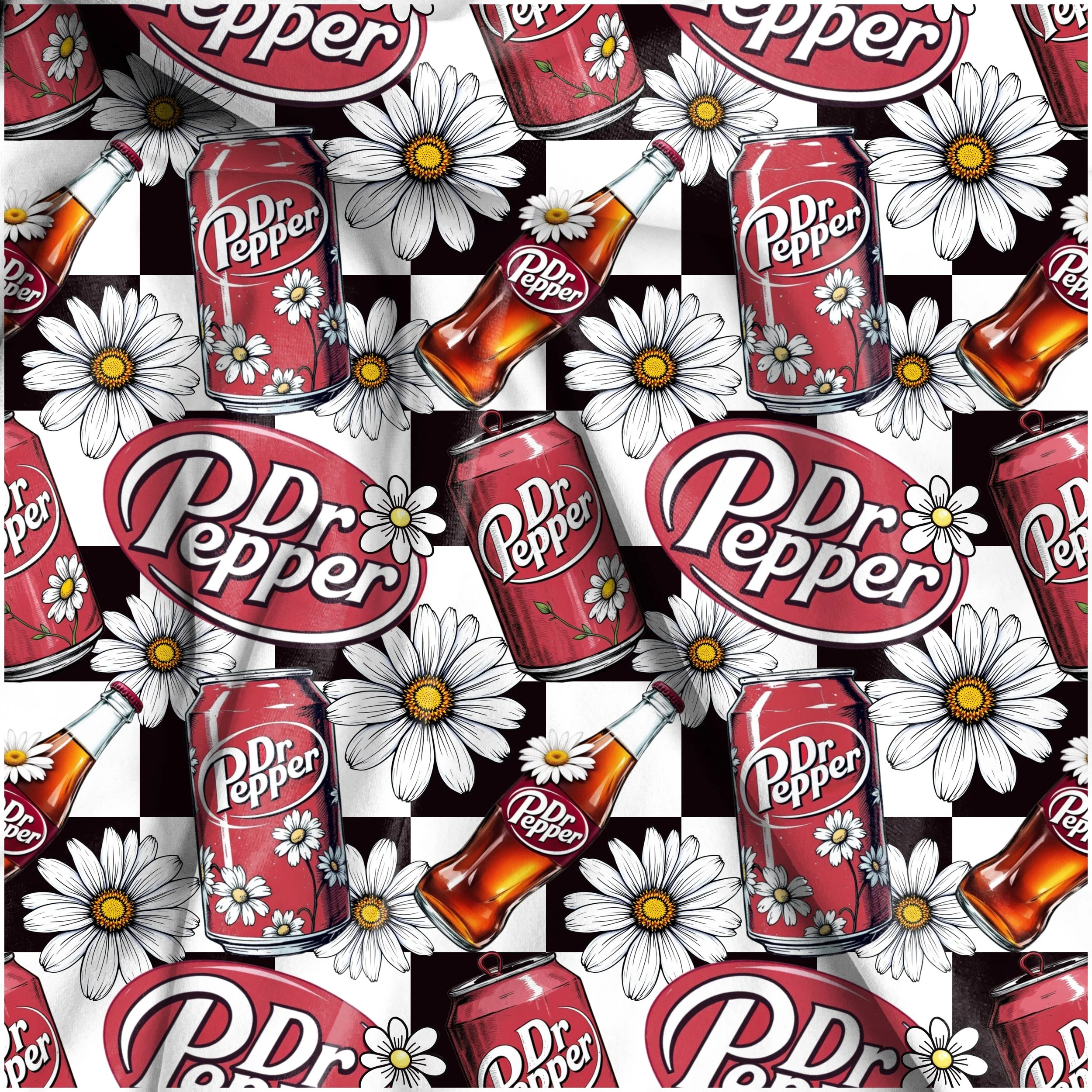 DP n Daisies (black and white checked color way)