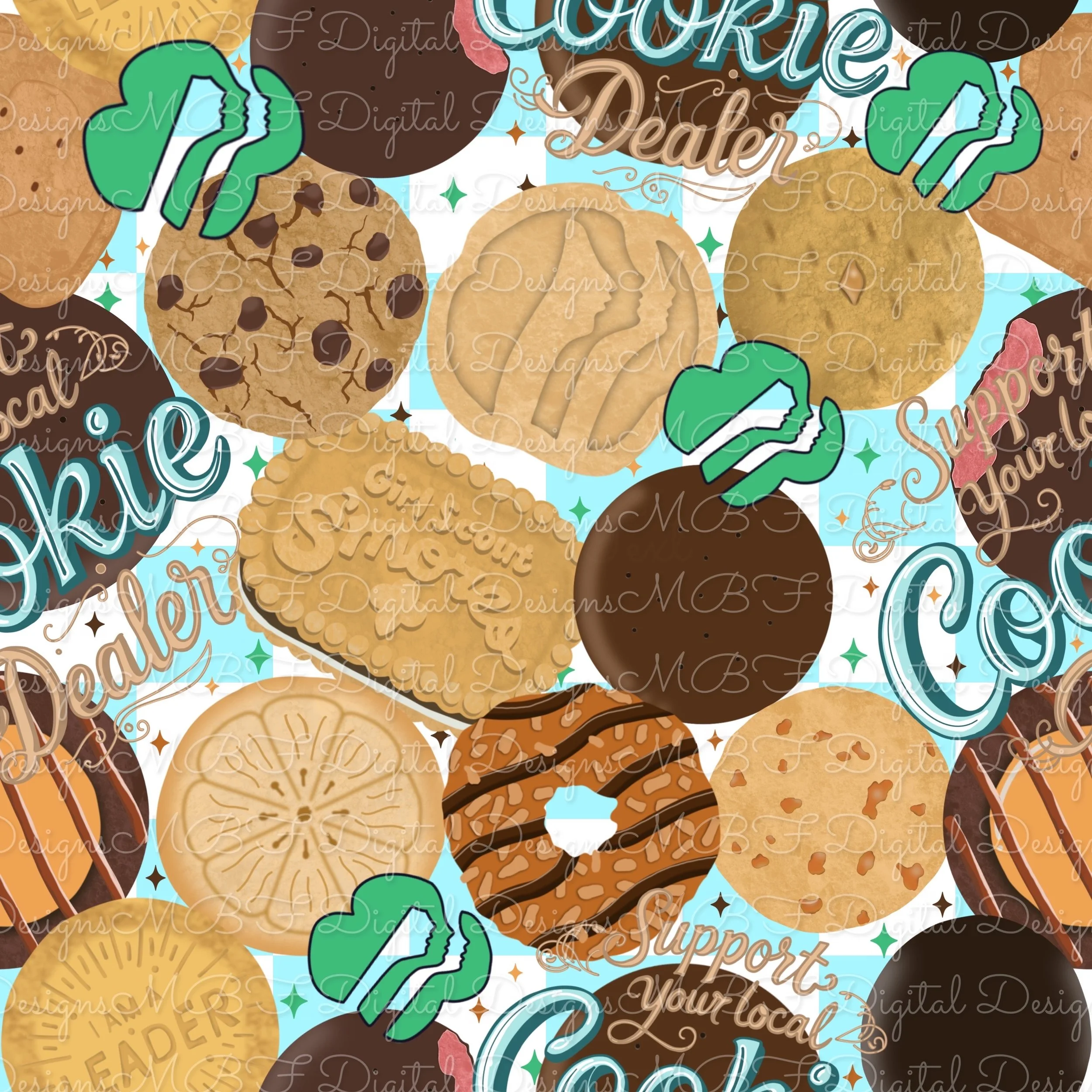 Cookie Dealer (aqua checked color way)