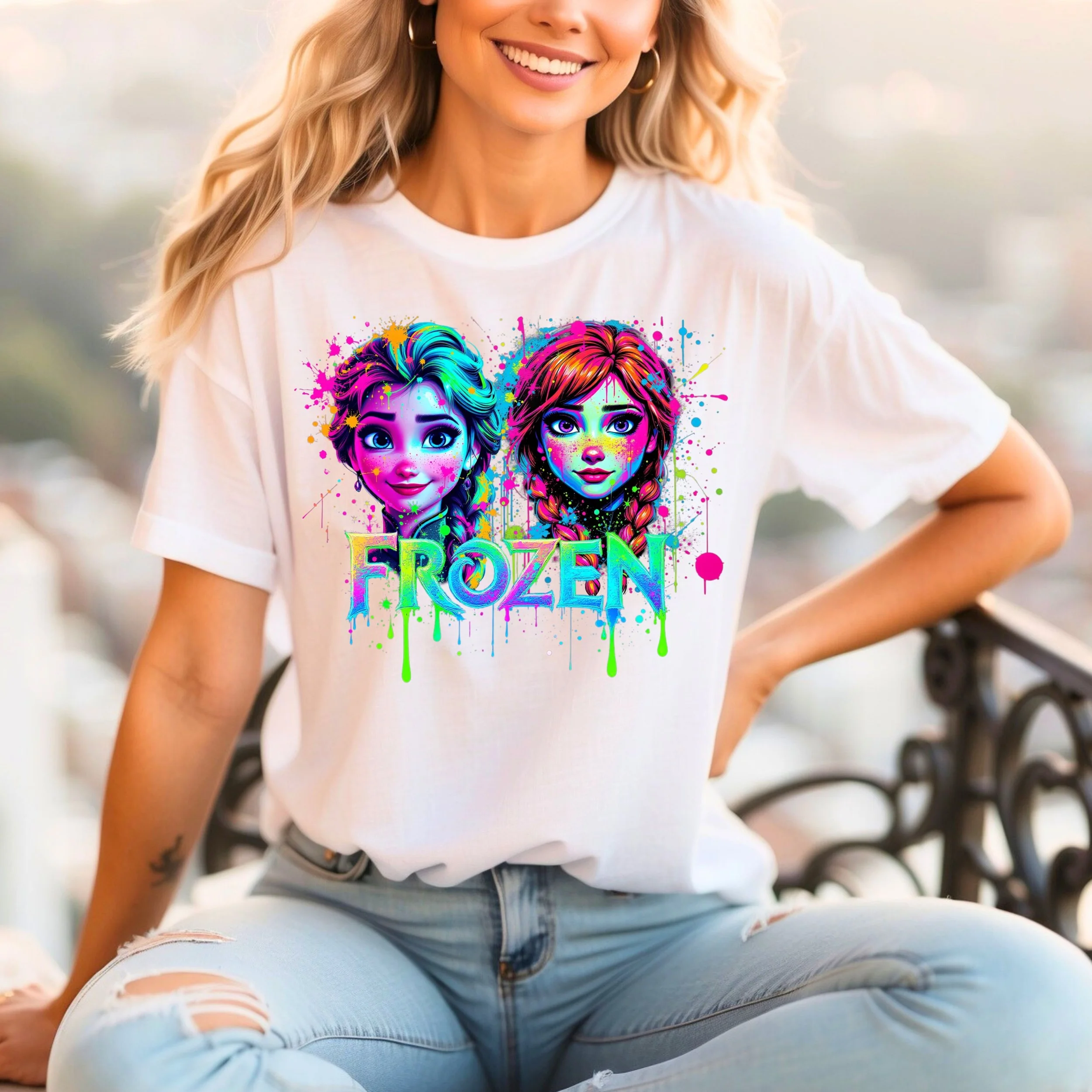 Neon Splatter FROZEN PNG