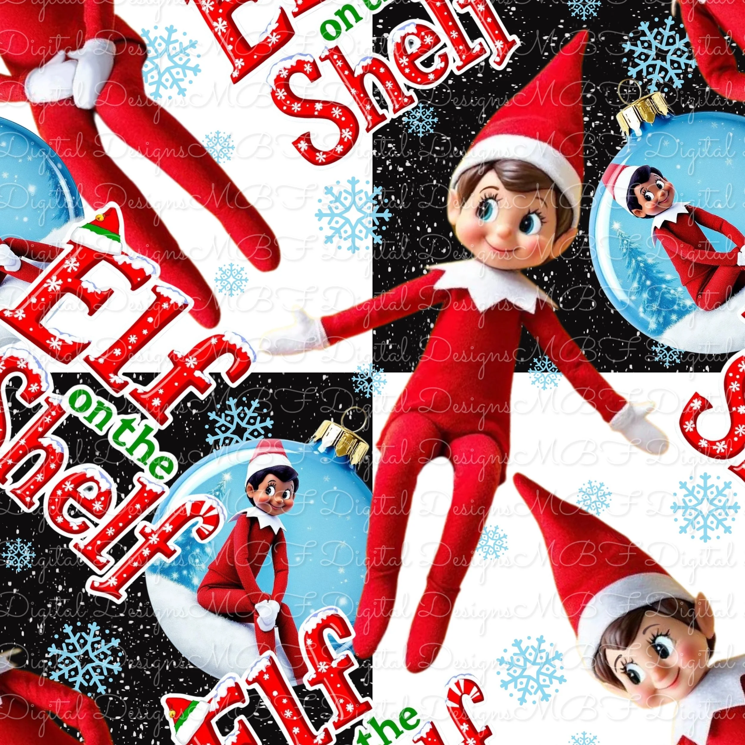 Shelf Elf 25 (black and white checked color way)