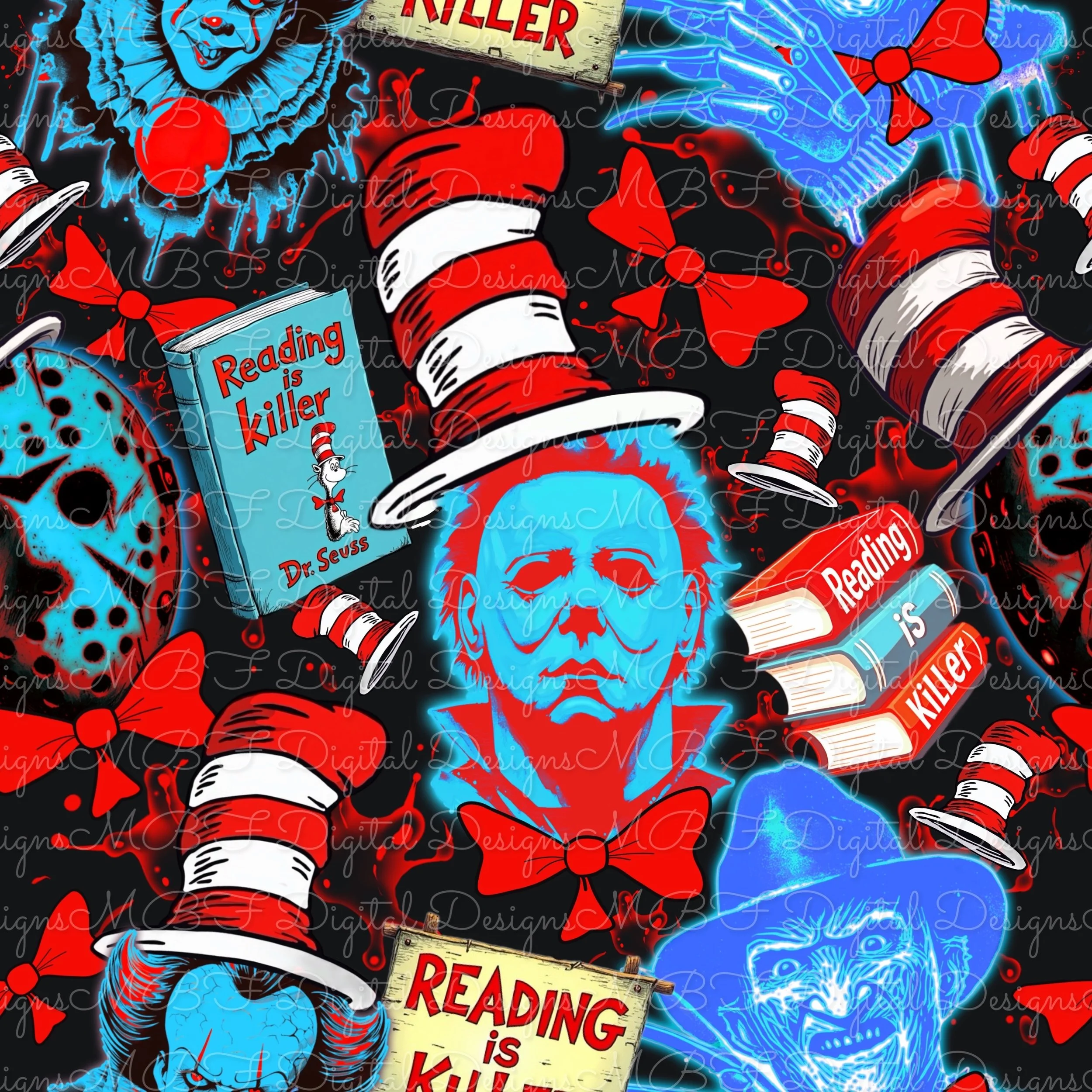 Reading Is Killer 2 (black splatter color way)