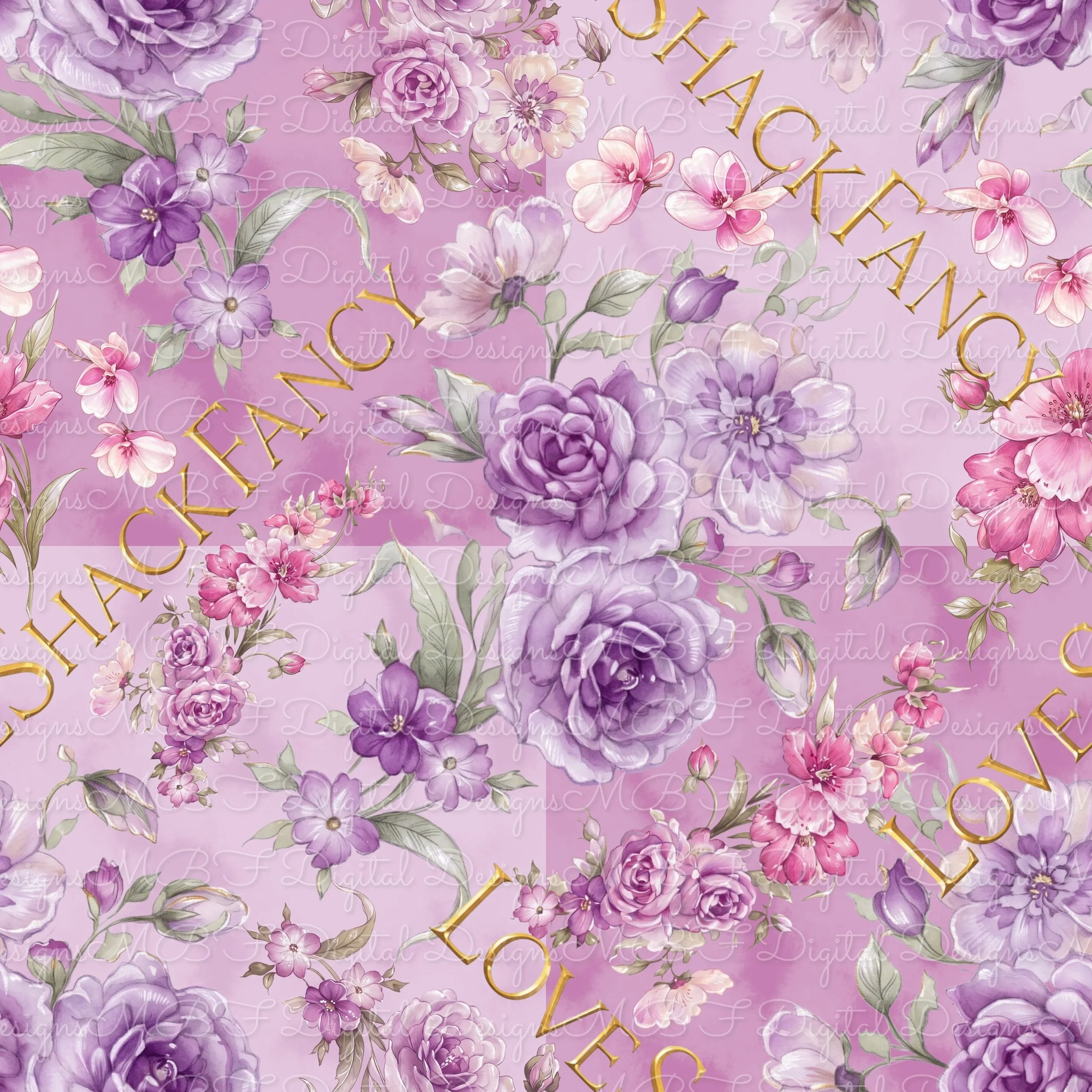 Love Shack Fancy Lavender Floral (duo antique lavender check color way)