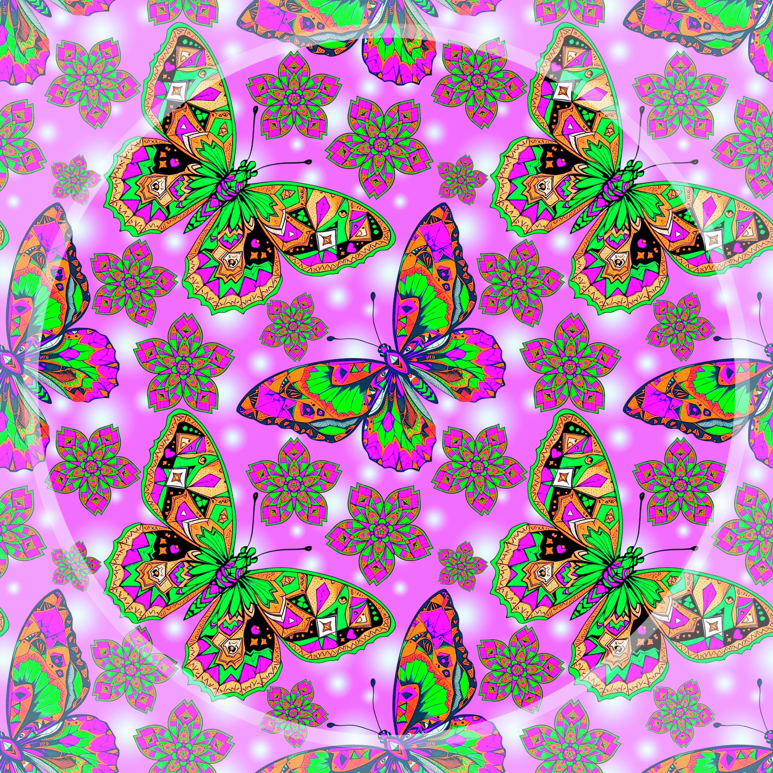 Art Deco Butterflies (poppin pink color way)