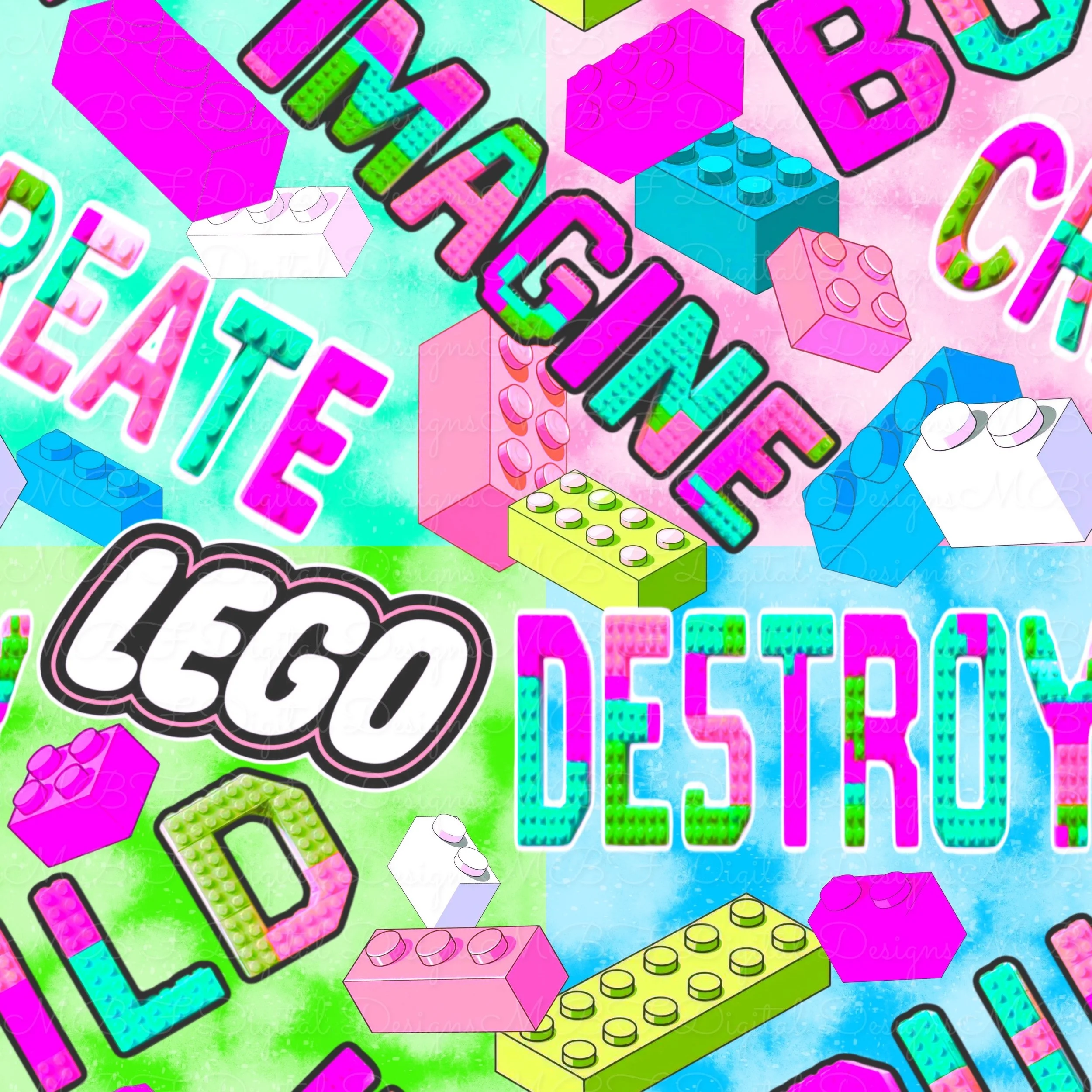 Girlie Play Create Destroy (multi checked color way)