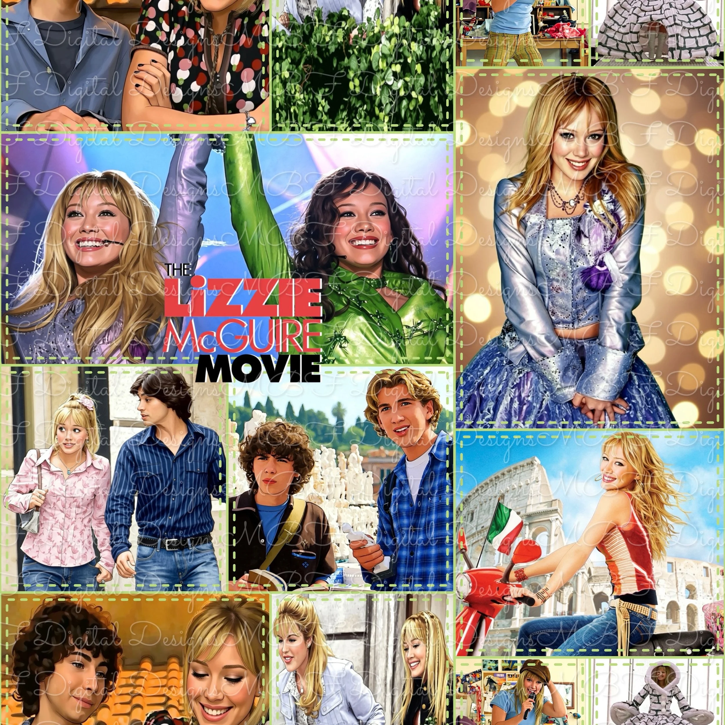 The Lizzie McGuire Movie Patchwork (pale green stitches color way)