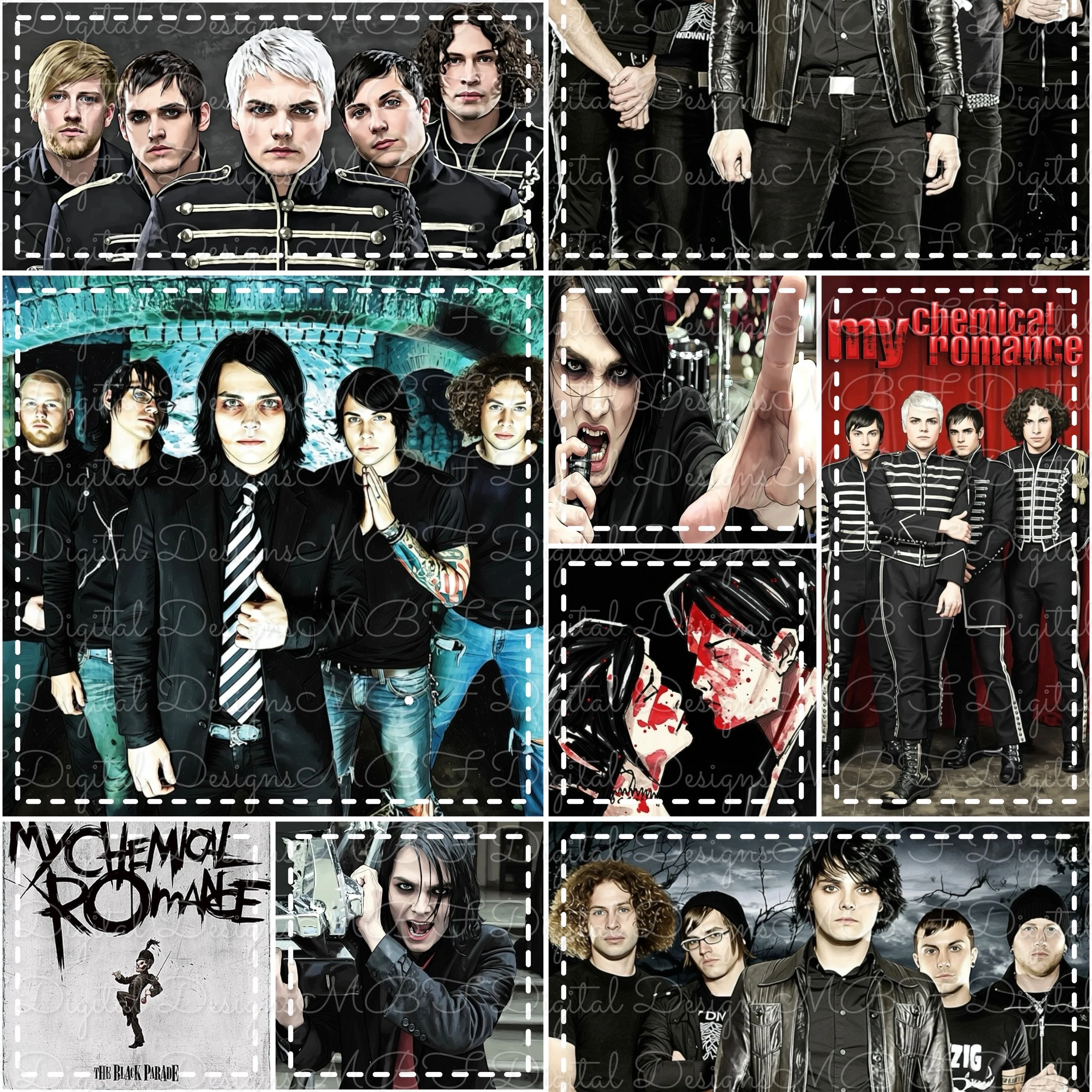 MCR Patchwork (white stitches color way)
