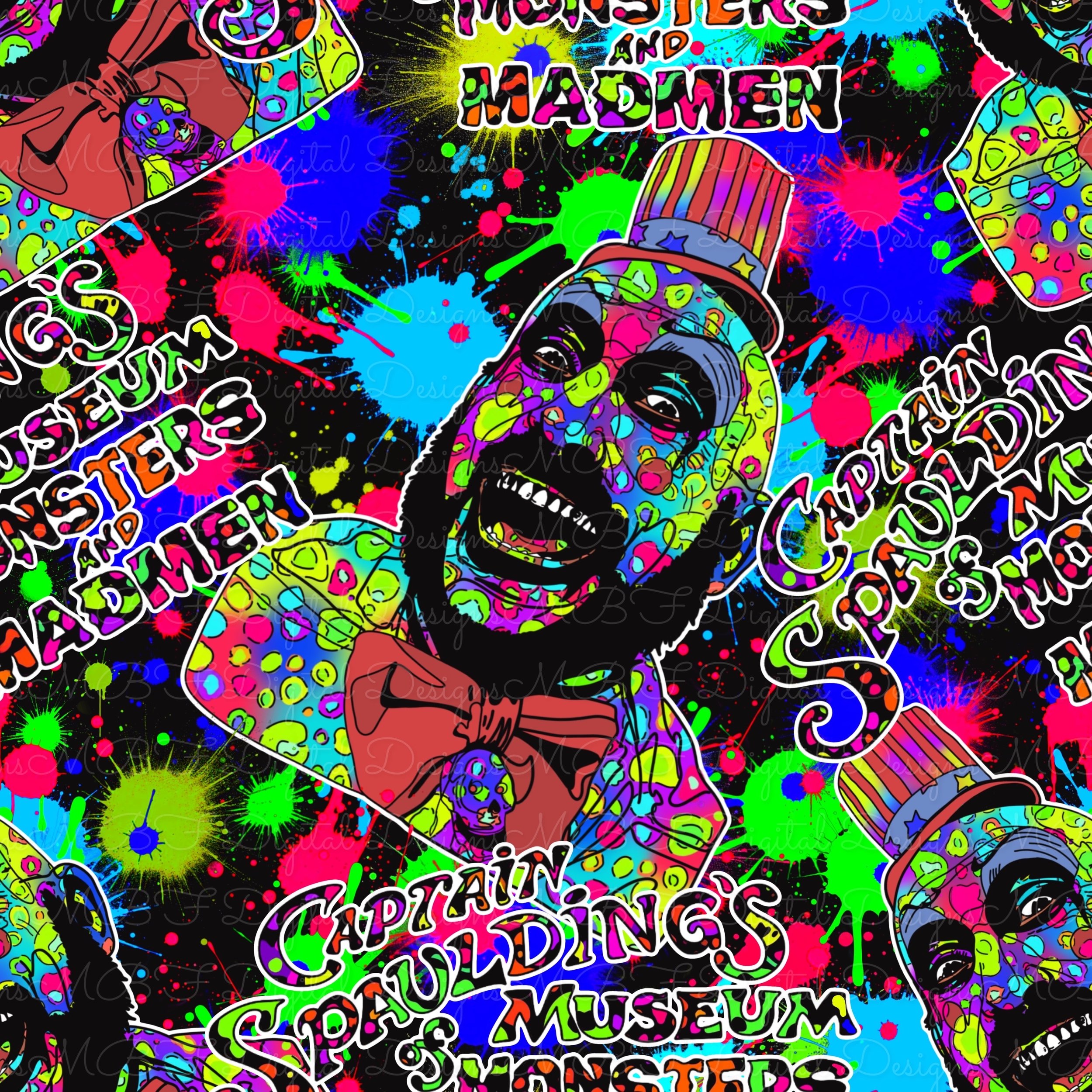 Neon Splatter Captain Spaul-ding