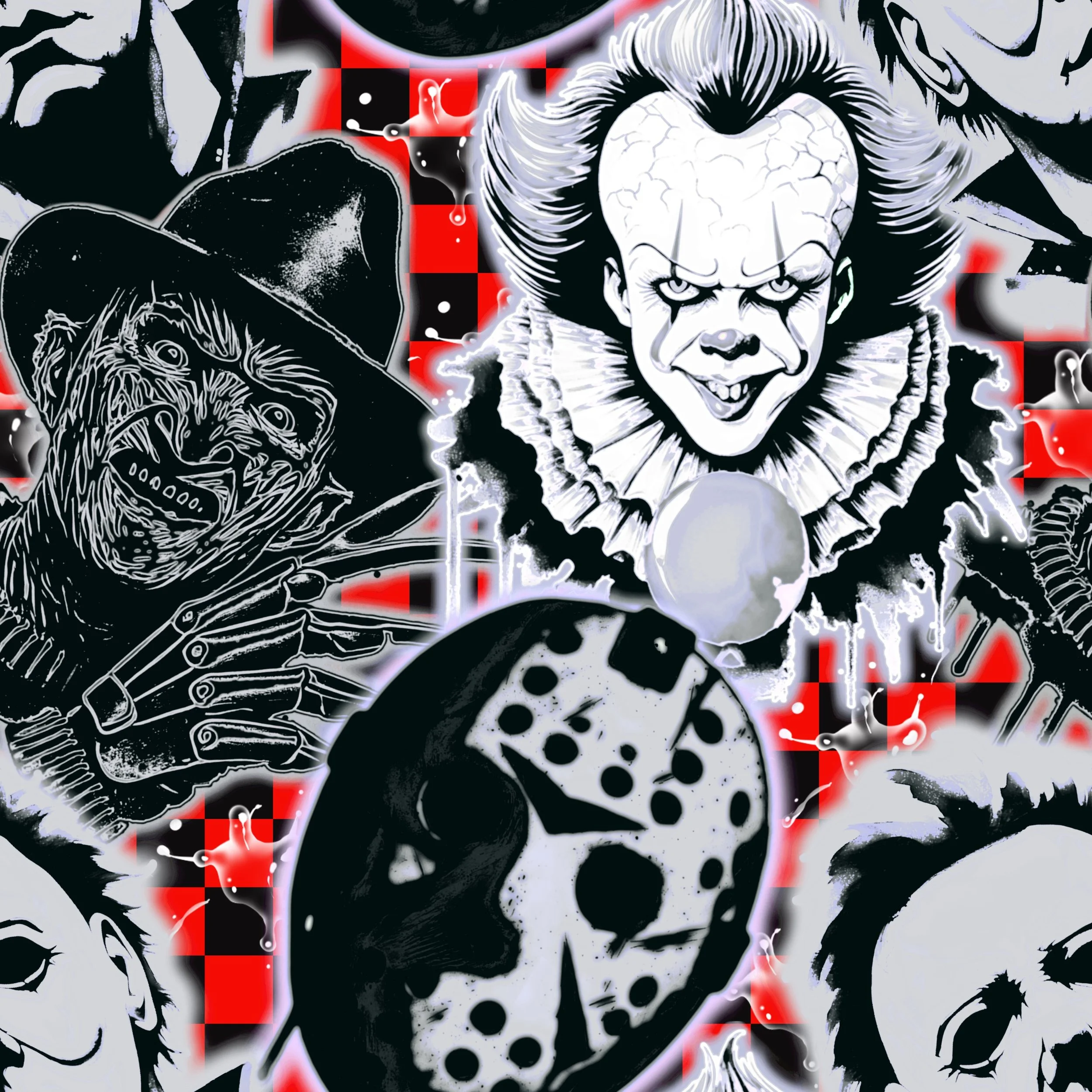 Horror Guys (red and black checked color way)