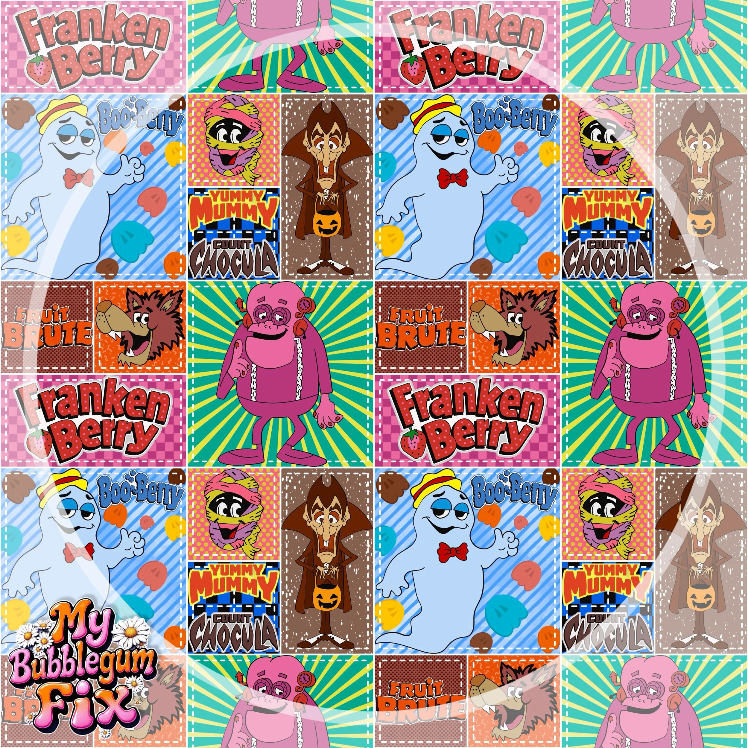 Monster Cereal Patchwork (green burst color way)
