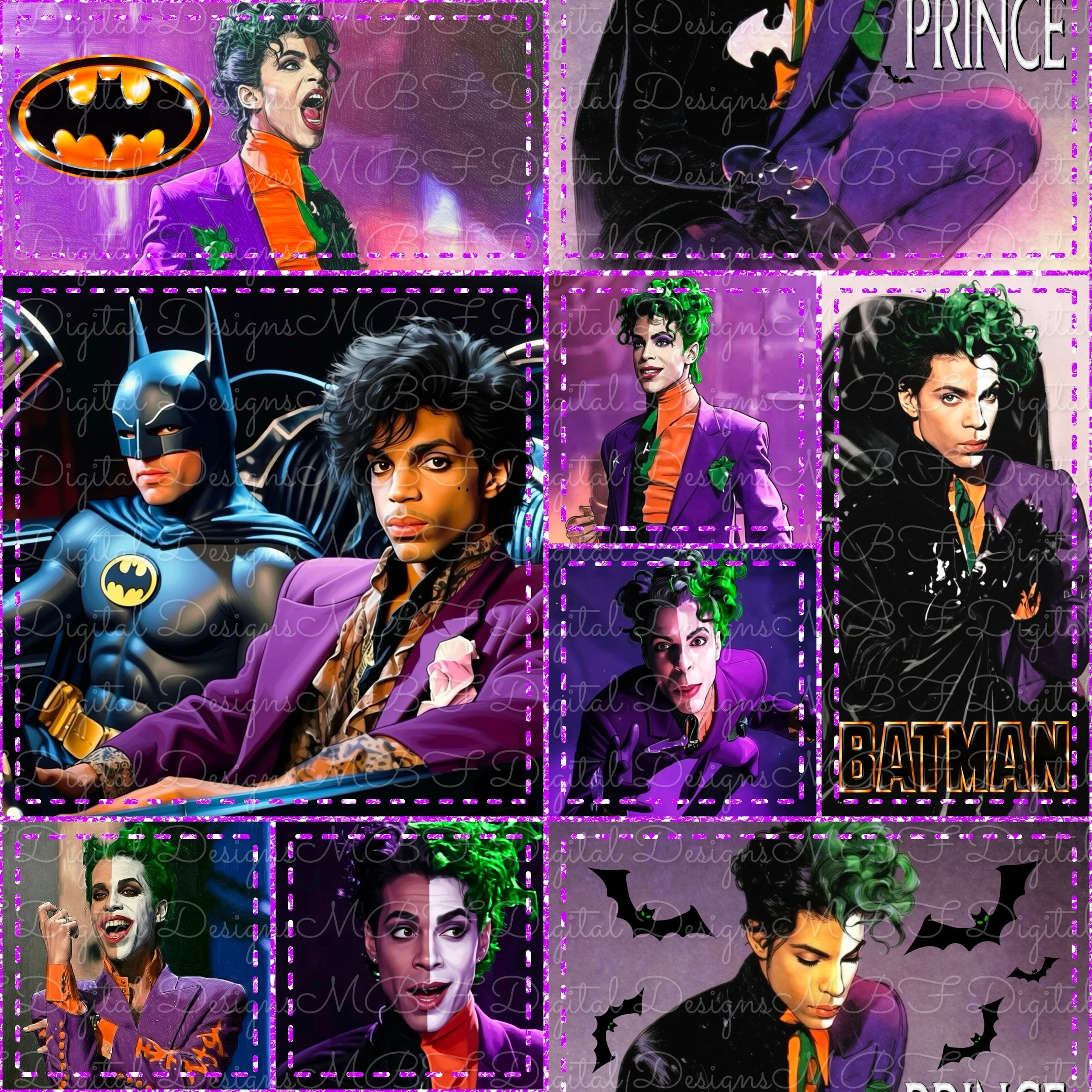 Batdance Patchwork (purple speckled stitch color way)