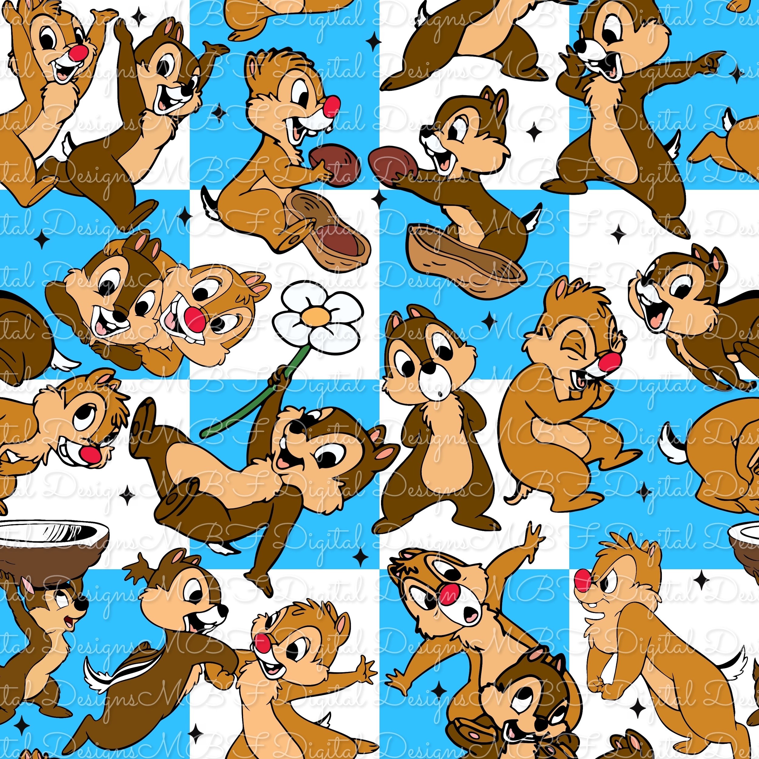 Chip N Dale (blue checked color way)