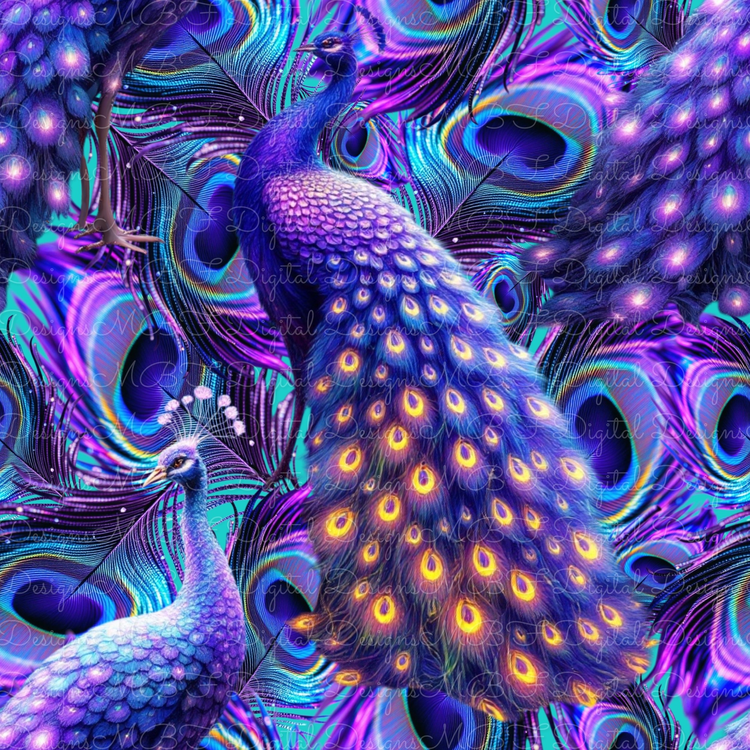 Glow Peacock (teal blue color way)