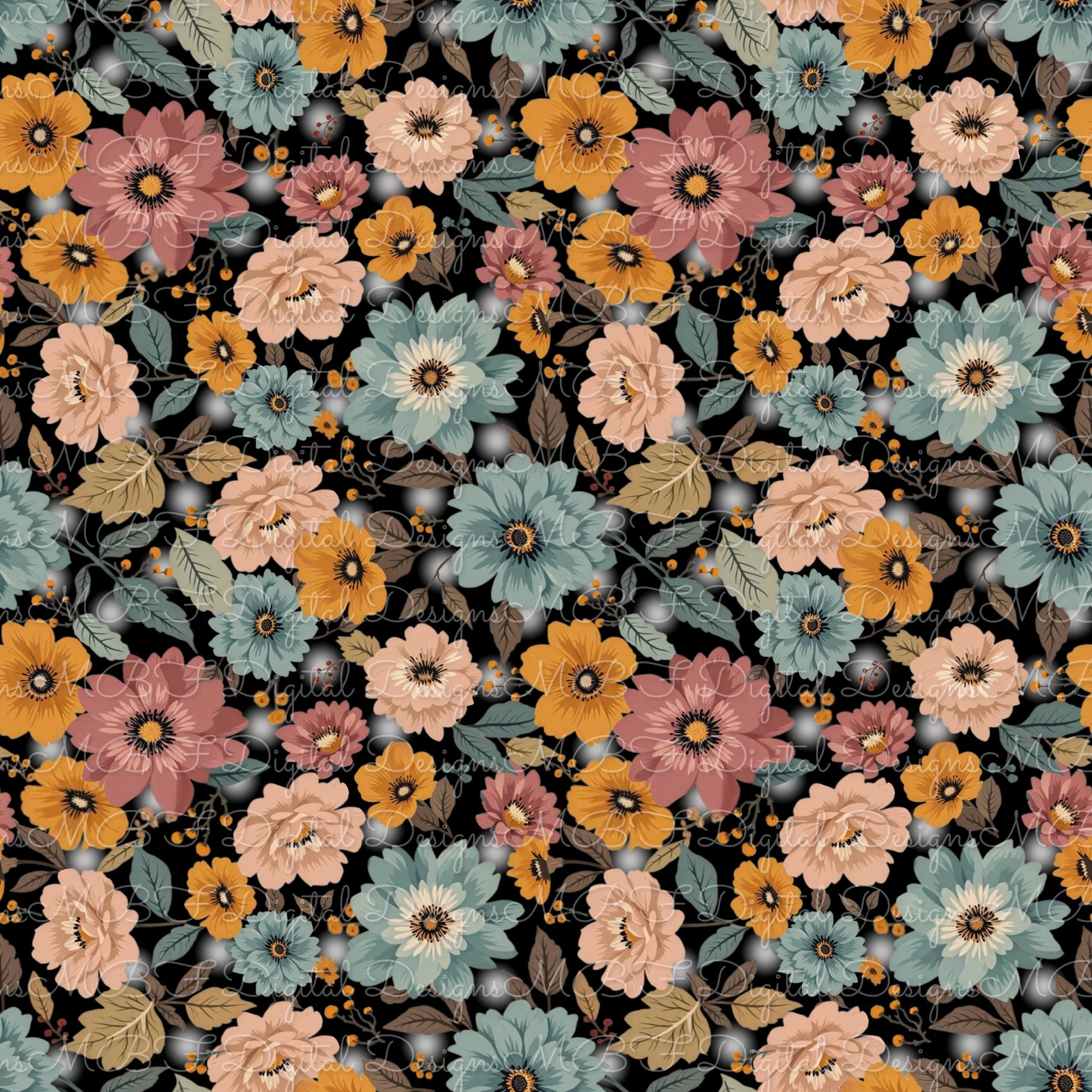 Falling For Floral (black color way)
