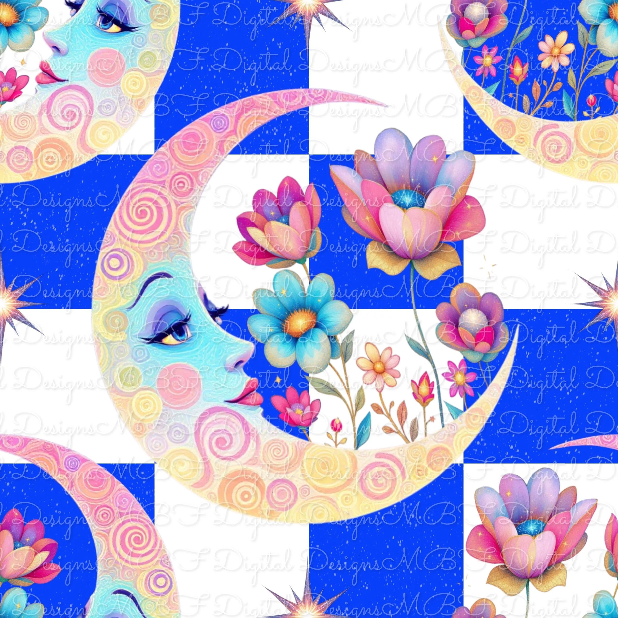 Moon Child (blue checked color way)