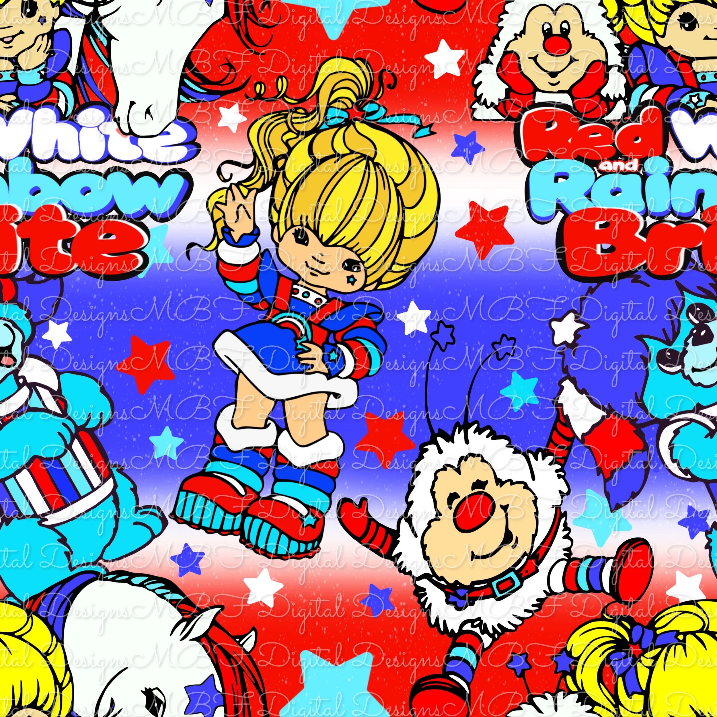 Red, White and Rainbow Brite (4OJ ombre color way)