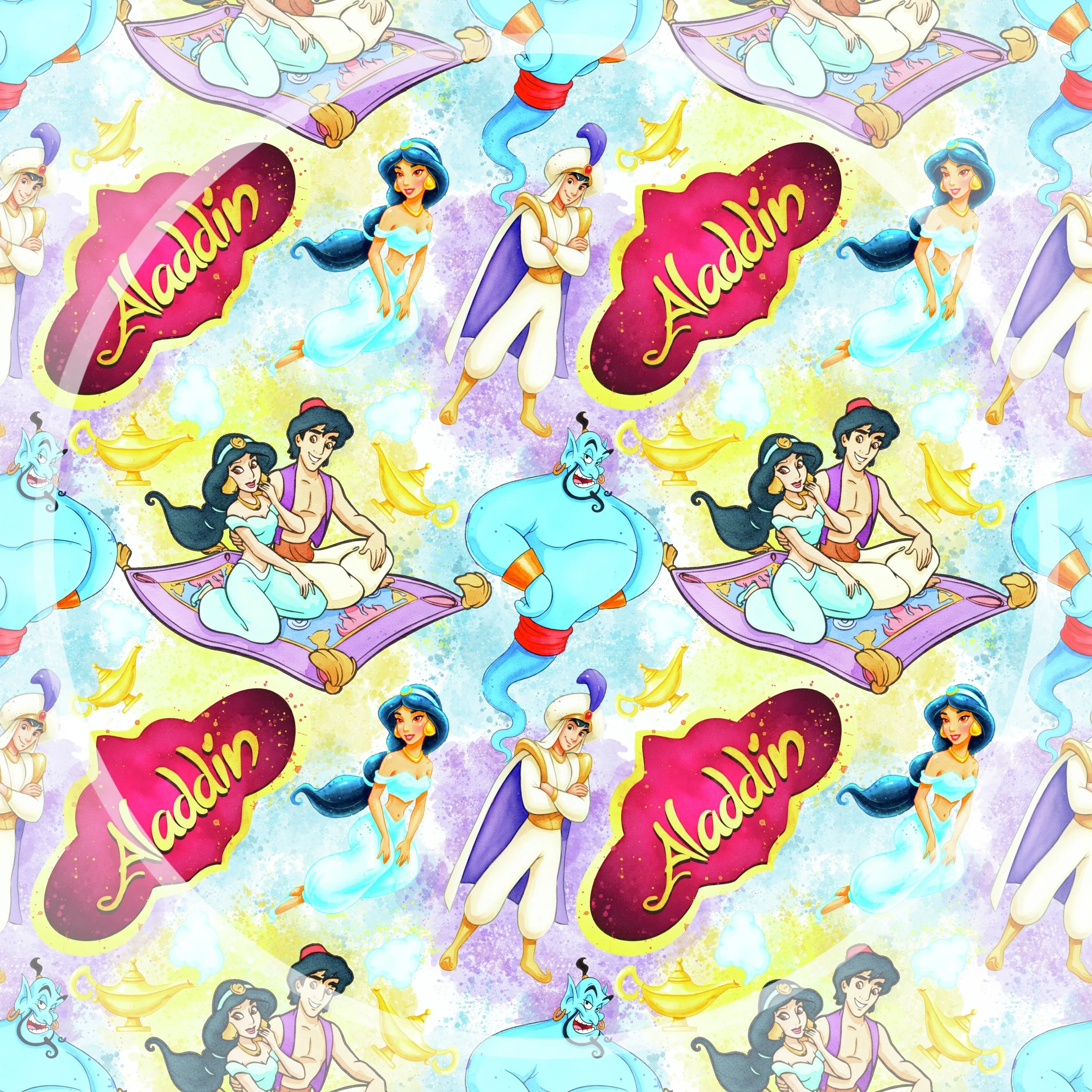 Watercolor Aladdin (watercolor splashes color way)