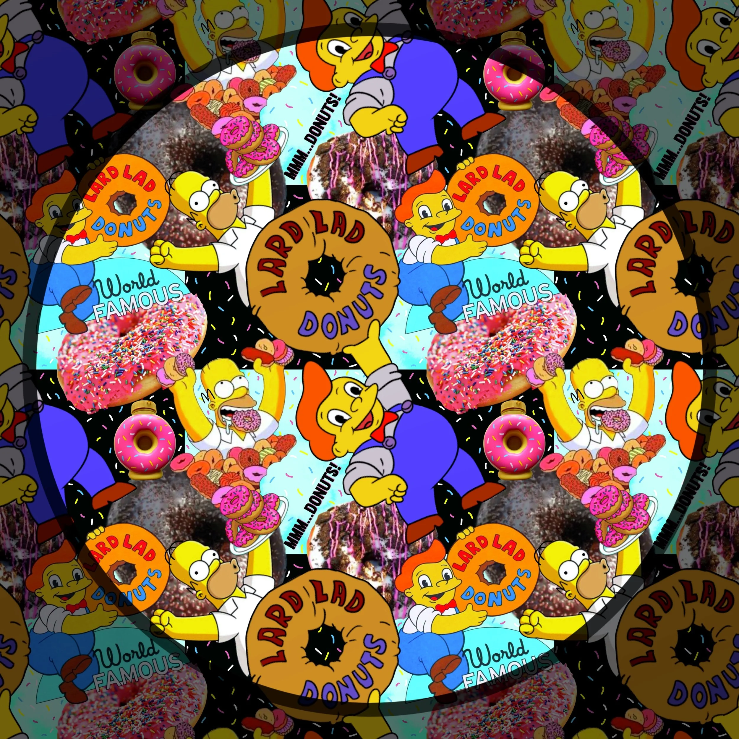 Lard Lad Donuts (aqua and black checked color way)
