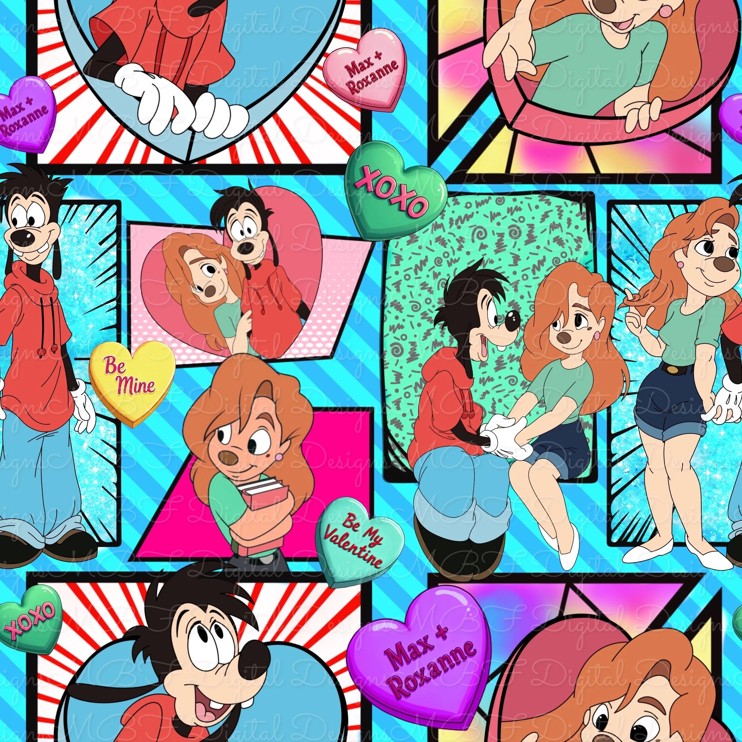 Max + Roxanne (Blue Duo Striped Color Way)