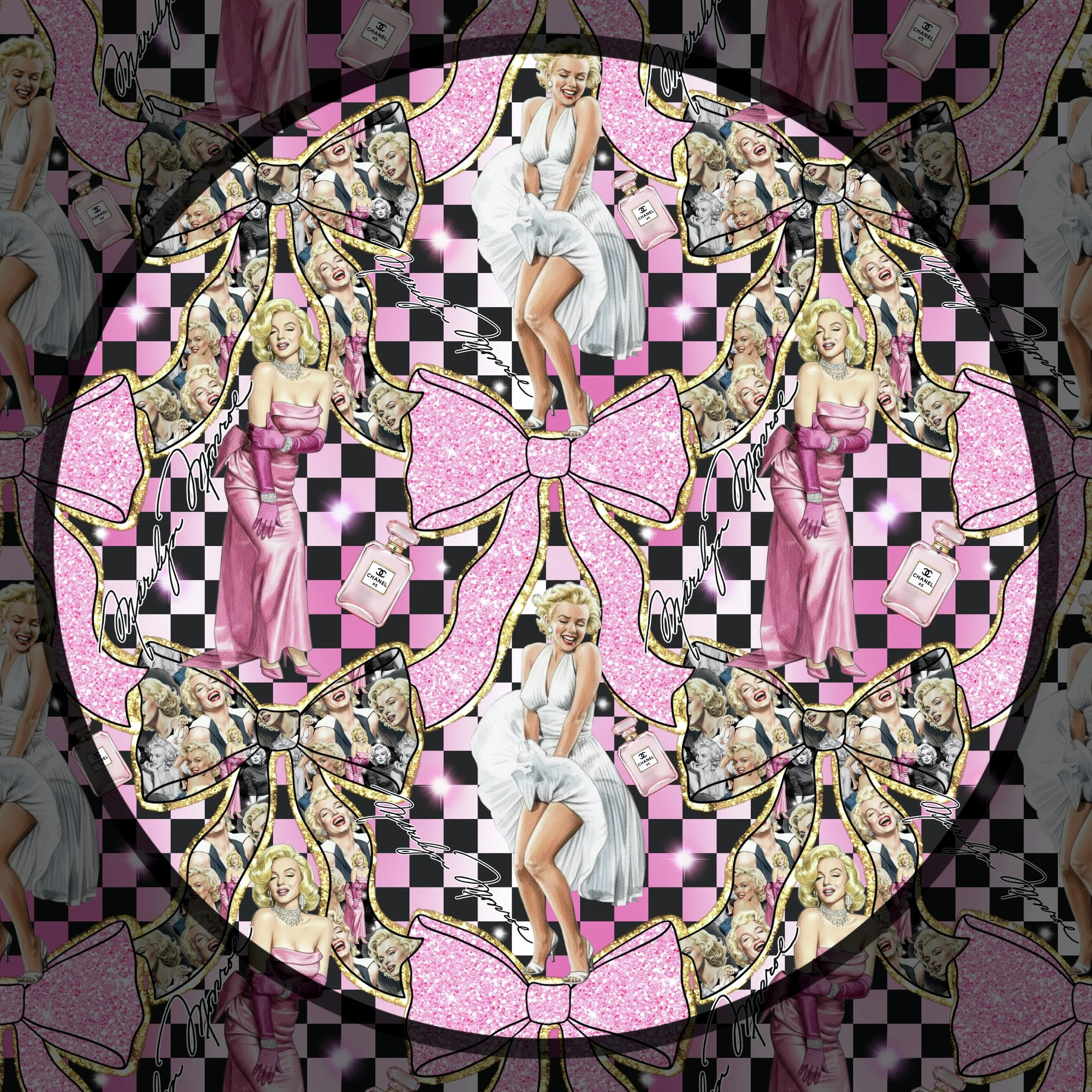 Marilyn N Bows (bold ombré checked color way)