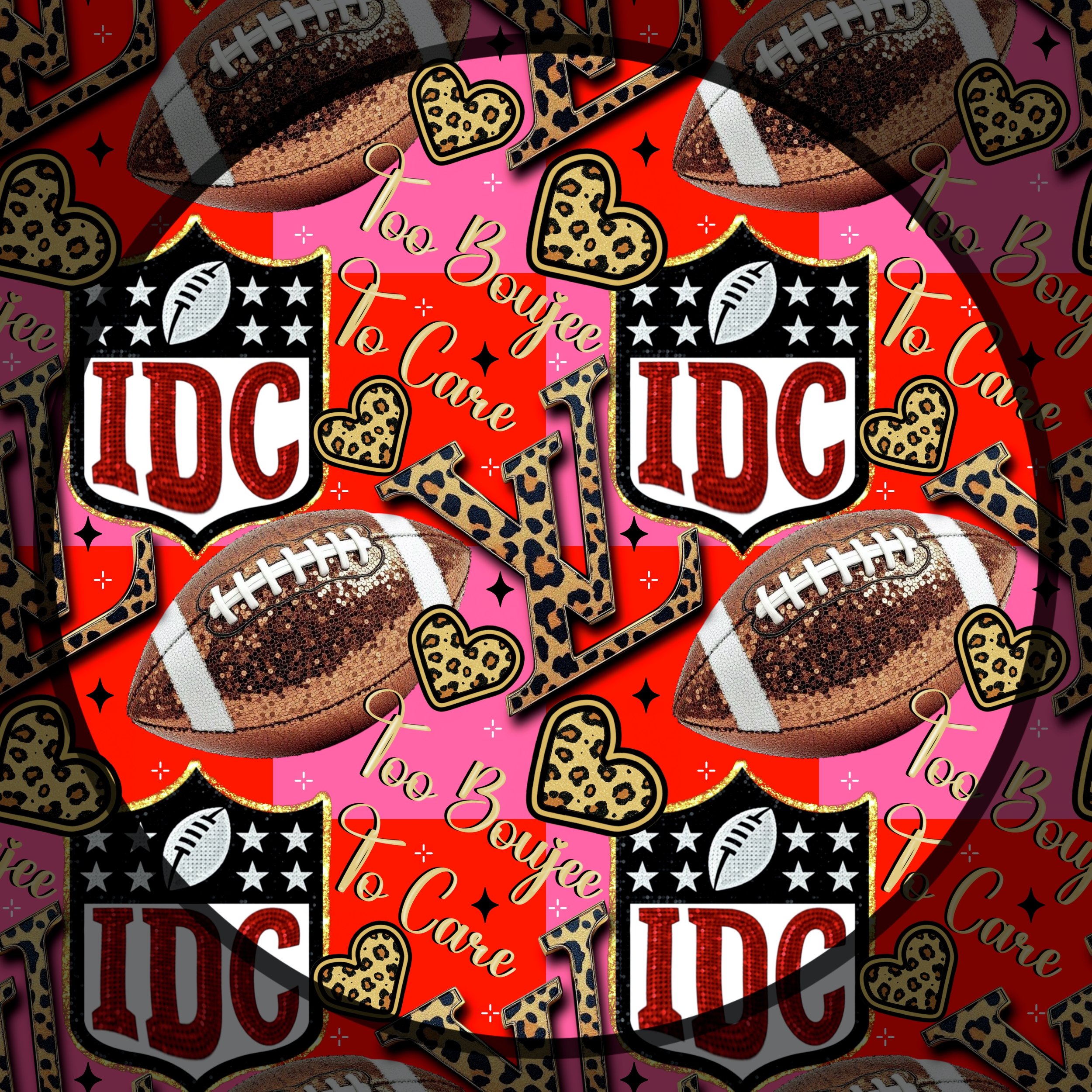 NFL Too Boujee To Care (pink and red checked color way)