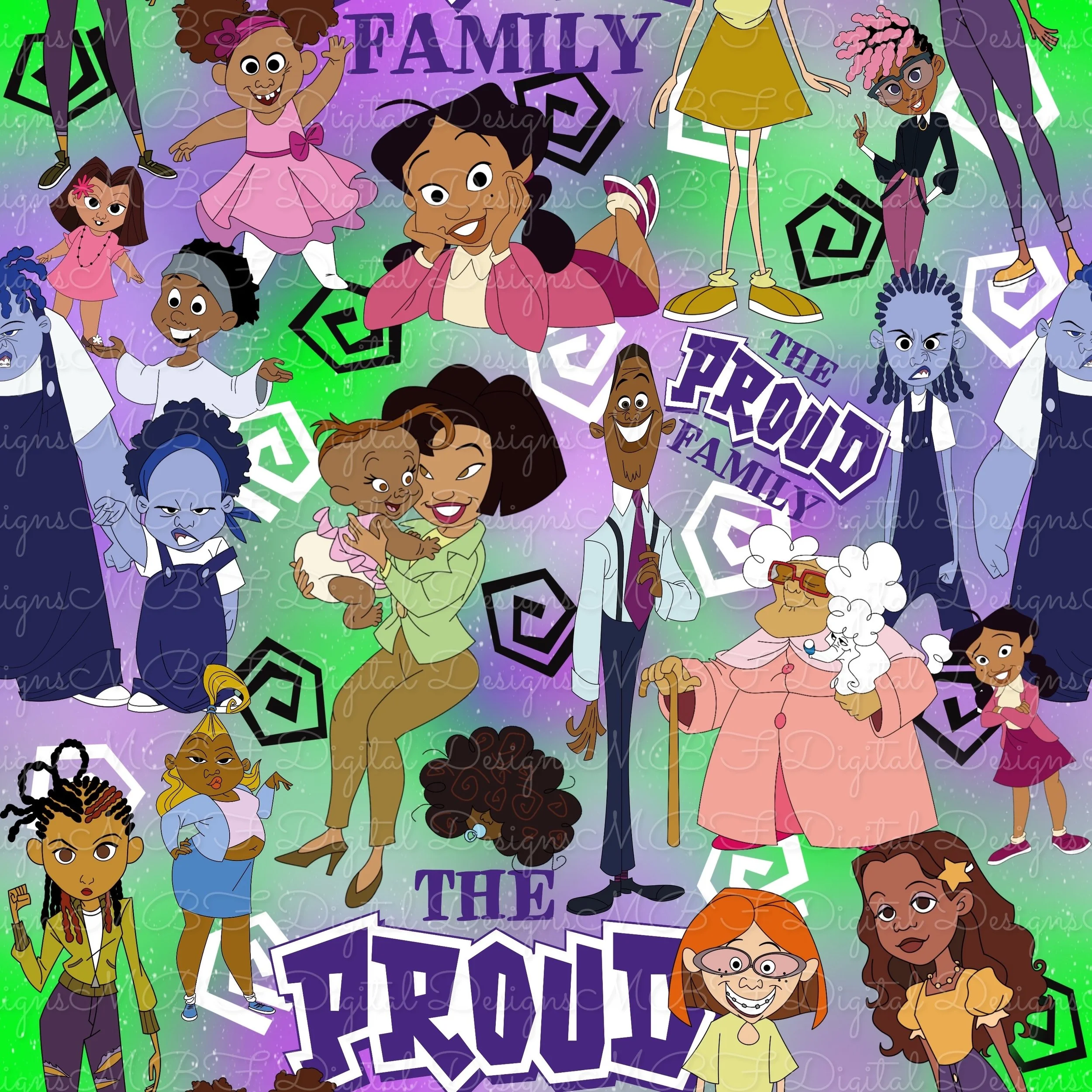 Proud Fam (green and purple multi color way)