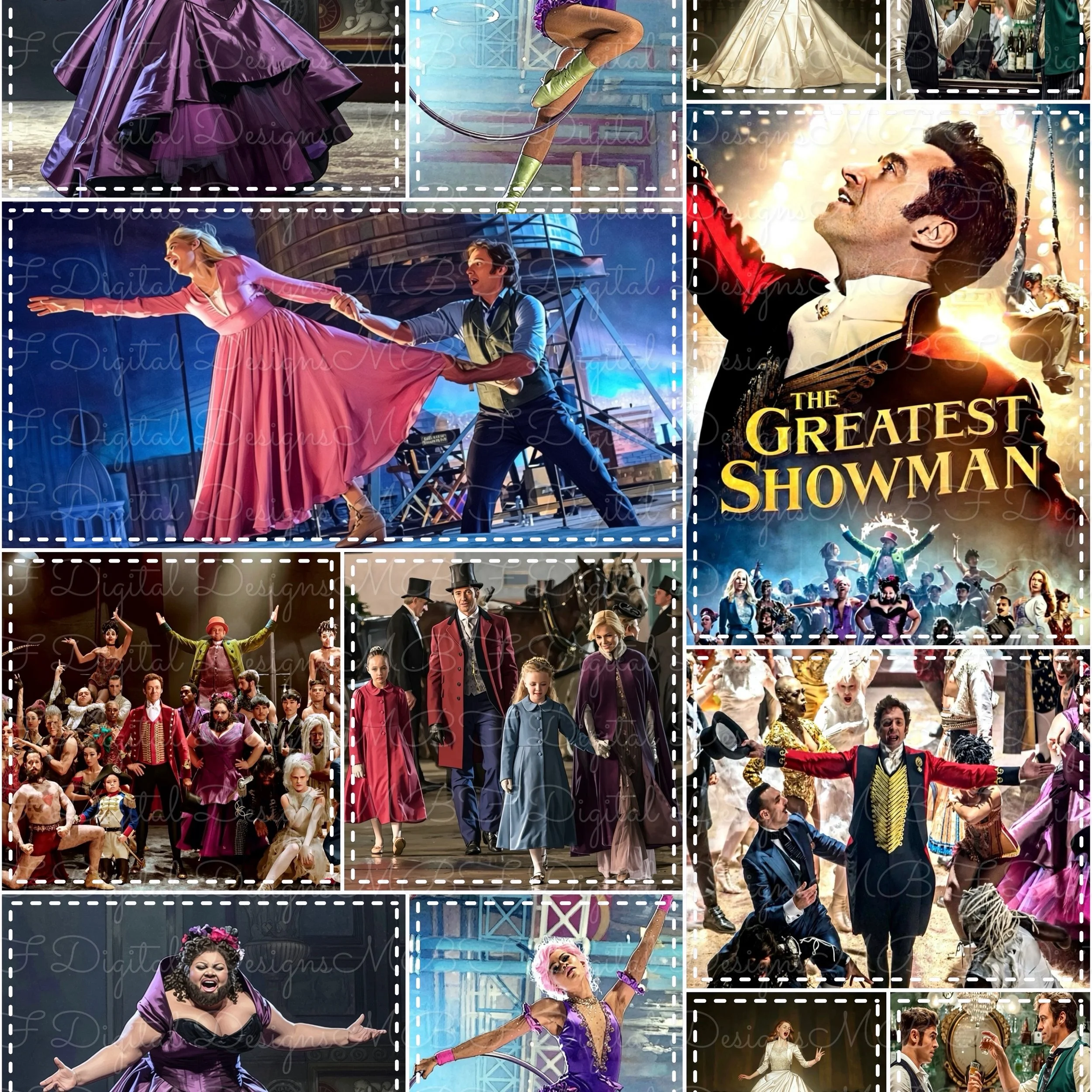 The Greatest Showman Patchwork (white stitches color way)