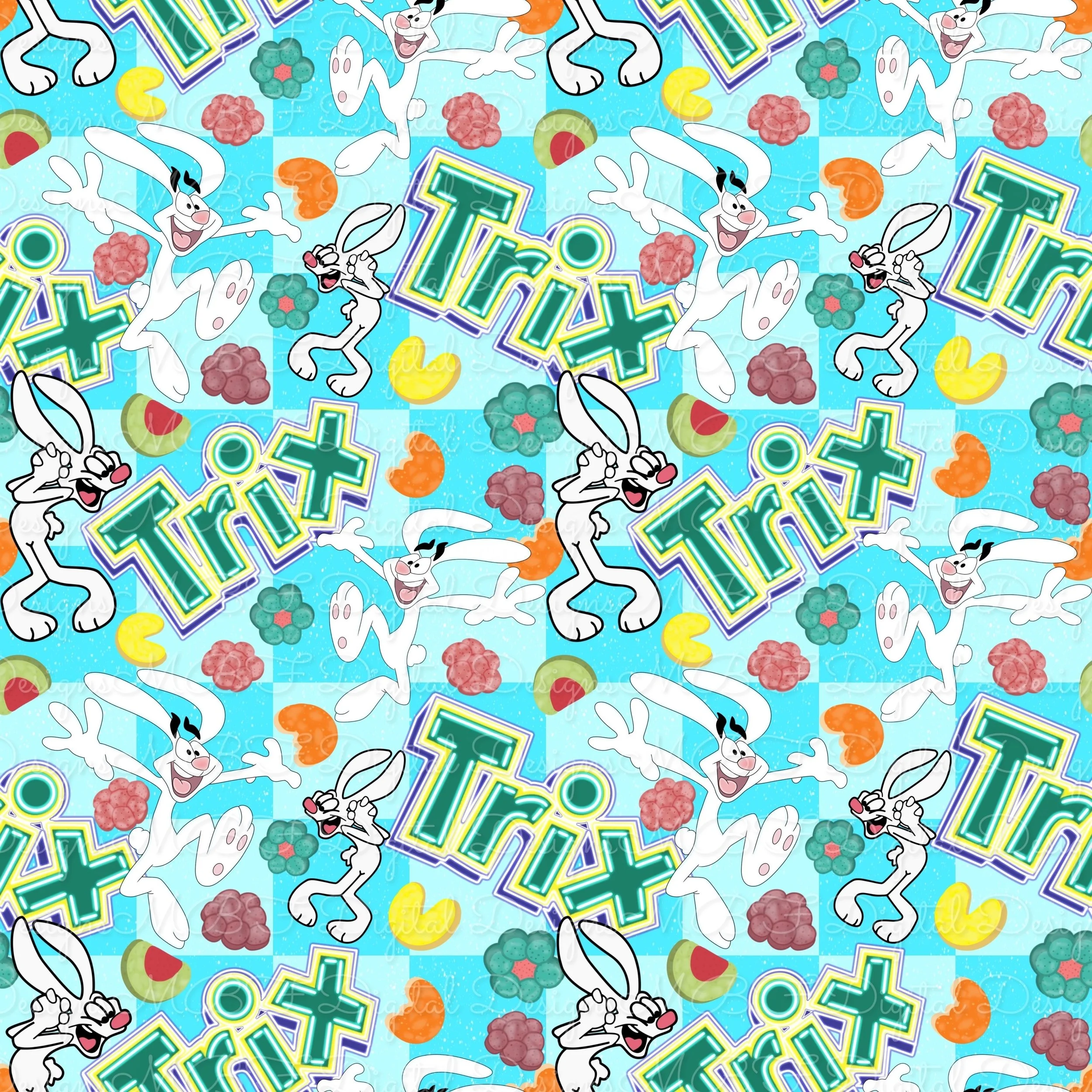 Silly Rabbit (light blue checked color way)
